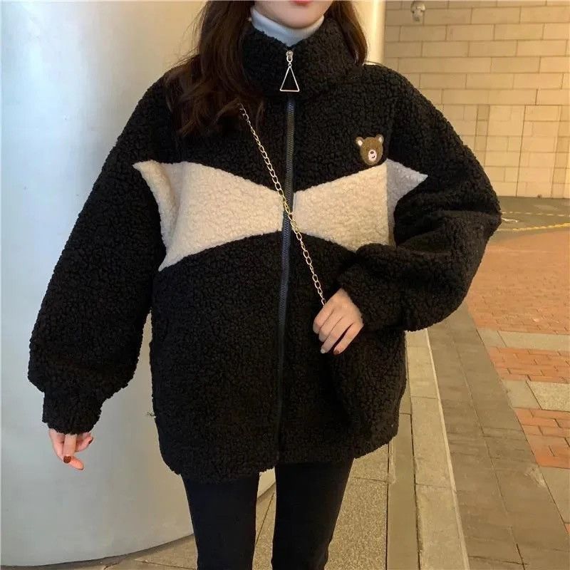 Tops Keep Warm Thicken Outerwear Female Casual