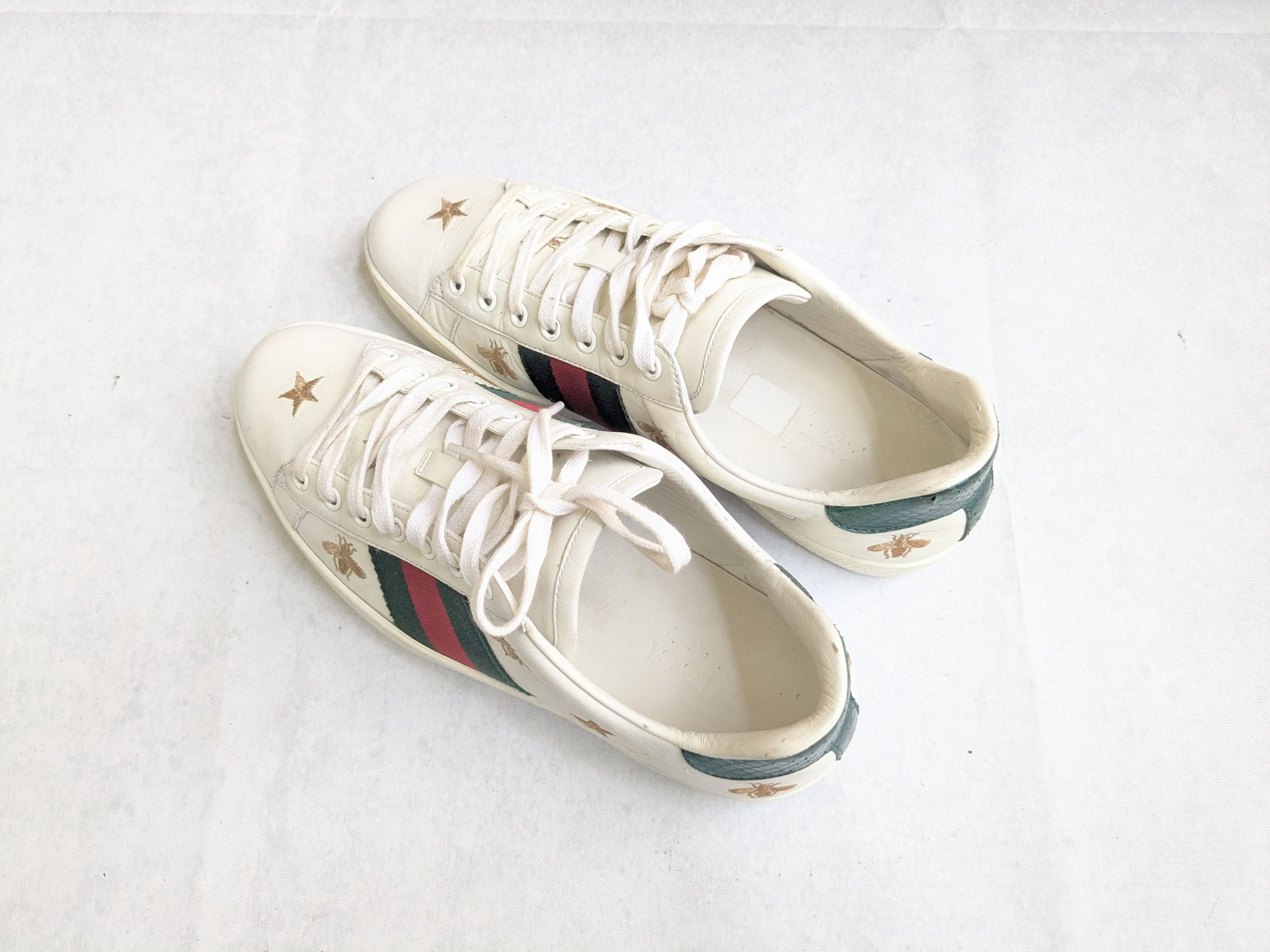 Gucci Gucci Ace Sneakers White Stats Bee 7.5 Low Tops Size US 7.5 / EU 40-41 - 13 Thumbnail
