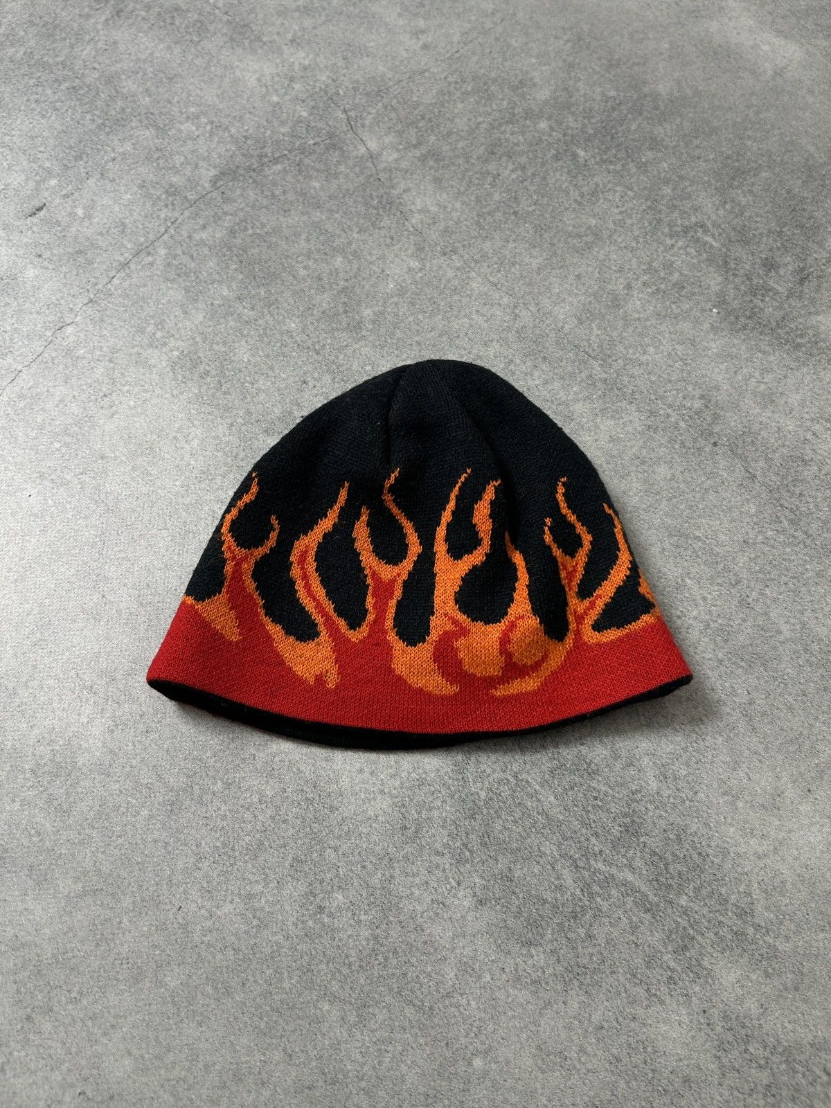 Japanese Brand Vintage Hell Fire 🔥 Beanie hats y2k Size ONE SIZE - 2 Thumbnail