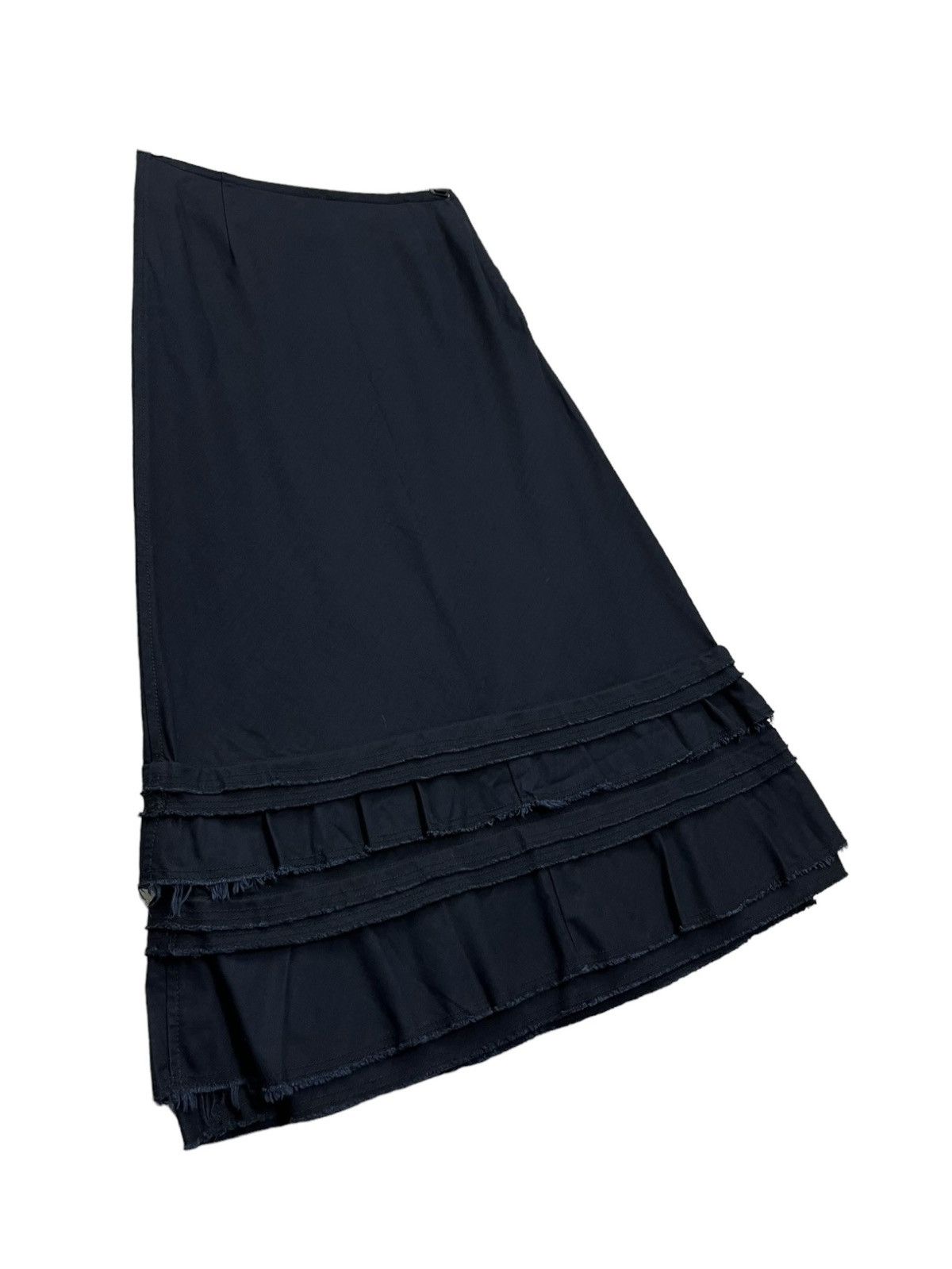 Comme des Garcons × Tricot Comme des Garcons Vtg TRICOT COMME DES GARÇONS Frayed Ruffle Bottom Midi Skirt Size 25" / US 0 / IT 36 - 2 Thumbnail