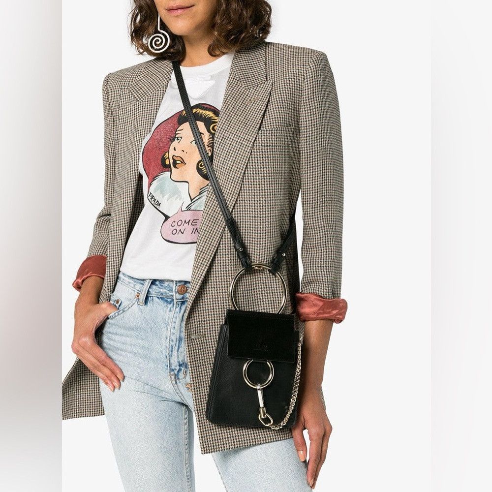 Chloe Chloe Mini Faye Bracelet Black Leather Suede Crossbody Bag Size ONE SIZE - 1 Thumbnail