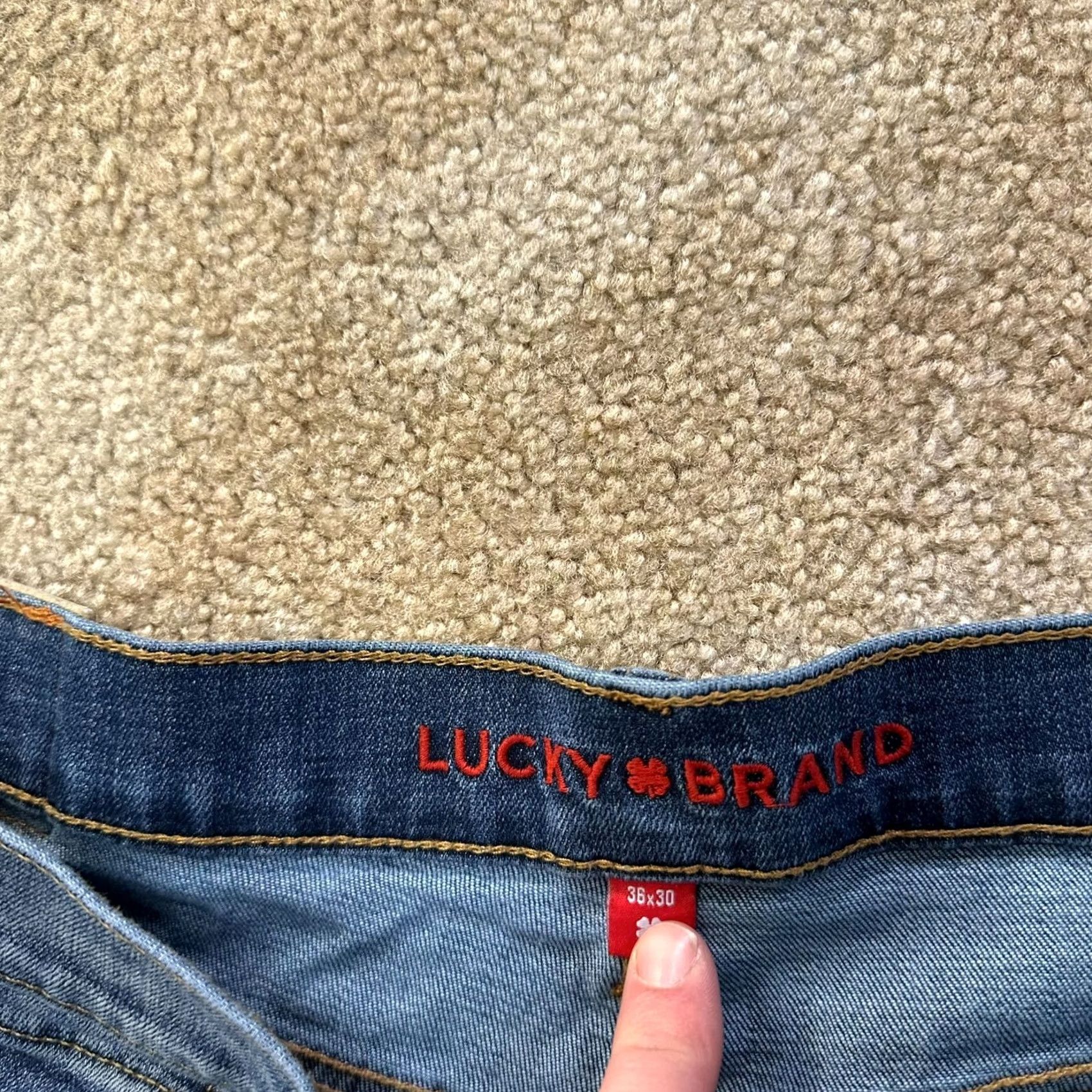 Lucky Brand Lucky Brand 223 Straight Jeans Men's 36x30 Blue Denim Pants Stretch Regular Rise Mid 5-Pocket Denim Color Blue Size US 36 / EU 52 - 3 Thumbnail