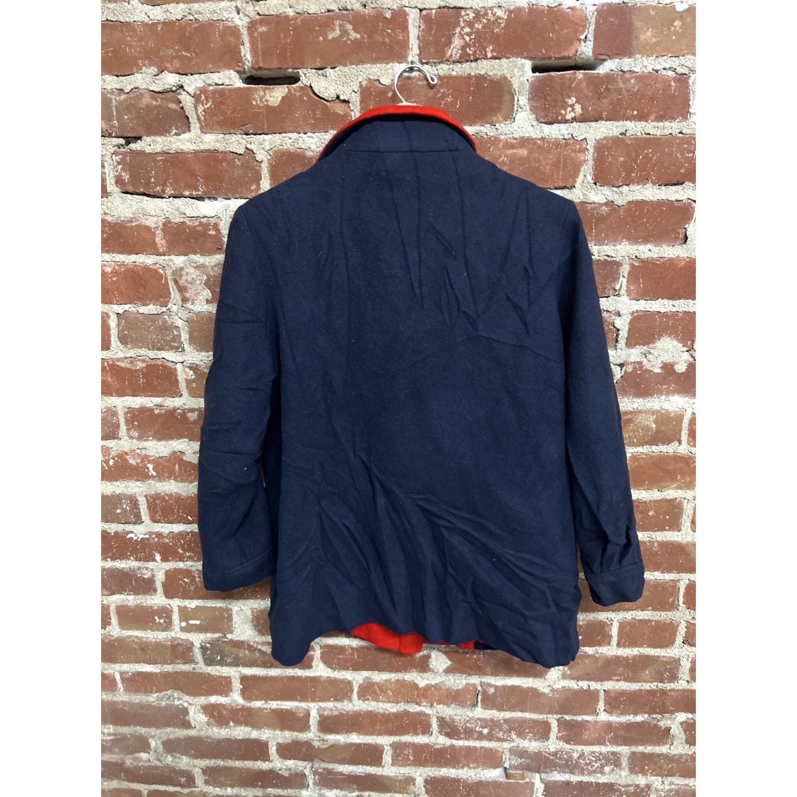 Vintage VINTAGE Nobter Fashions Coat Womens S/M Wool Blue 100% USA Oversized Long Blue Red Business Capable Size S / US 4 / IT 40 - 2 Thumbnail