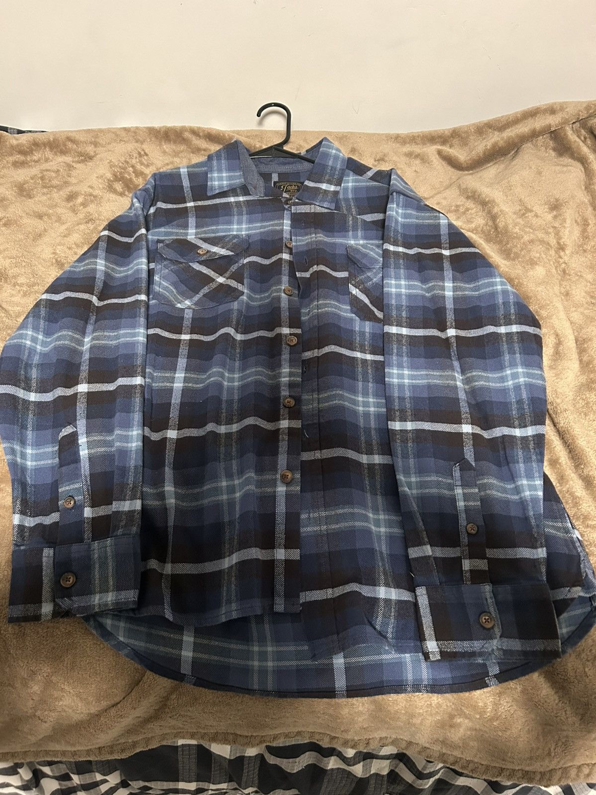 JACHS NY Long sleeve Blue Plaid Button Up Size US L / EU 52-54 / 3 - 1 Thumbnail