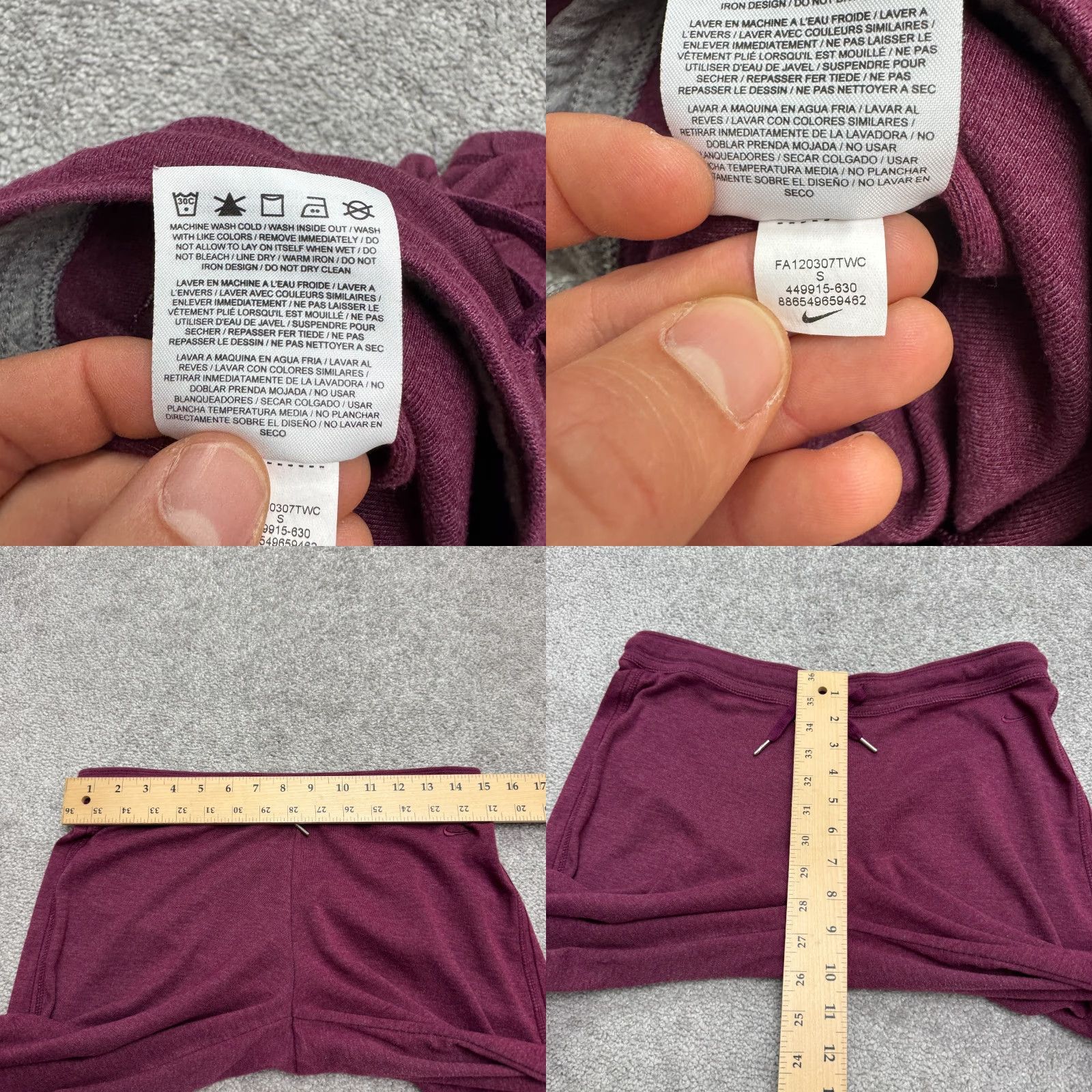Nike Nike The Athletic Dept. Cropped Jogger Sweatpants Womens Small Maroon 30x20 Size 28" / US 6 / IT 42 - 8 Thumbnail