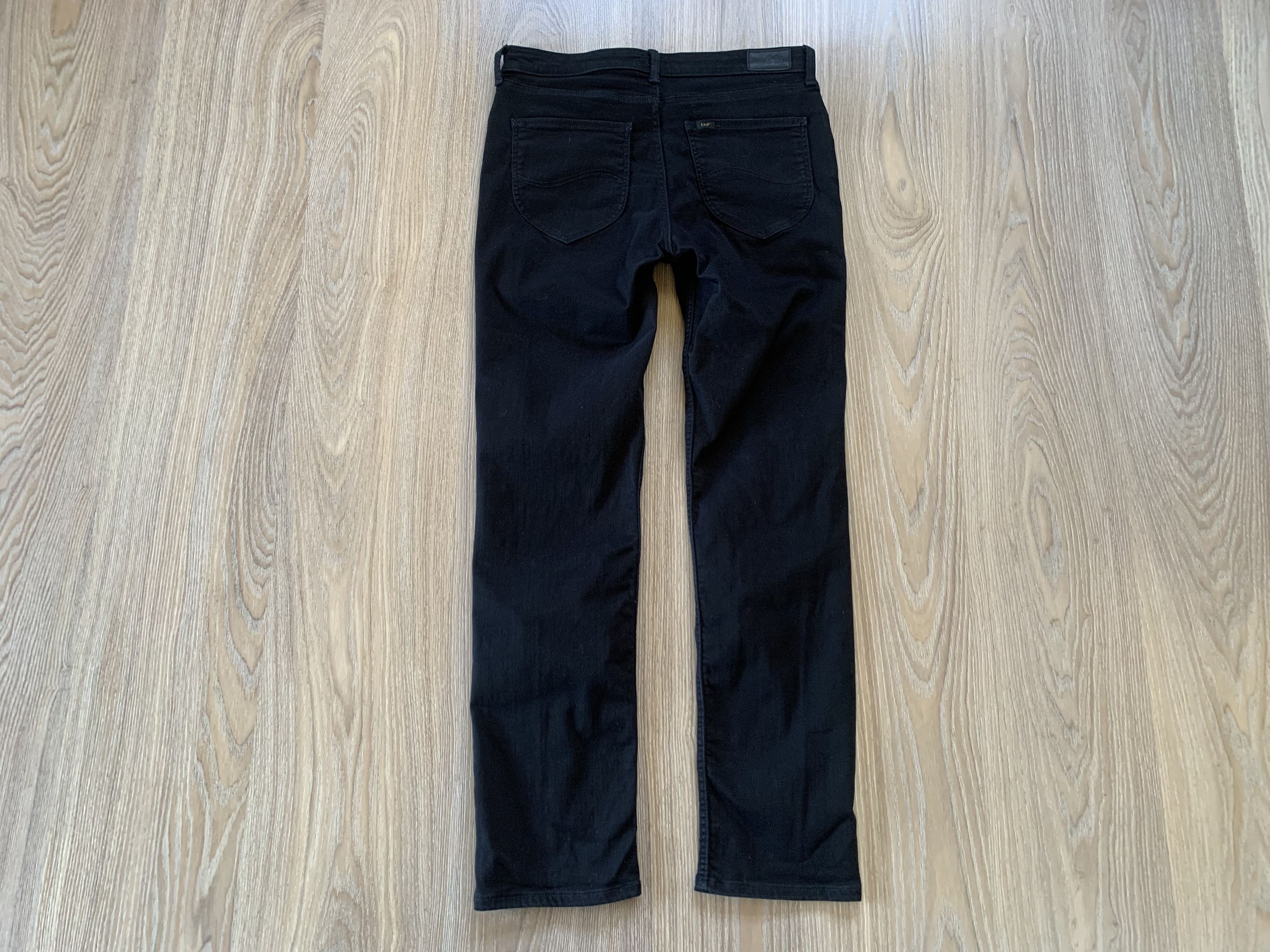 Lee Lee Women Marion Straight Stretch Regular Black Jeans Size 32" / US 10 / IT 46 - 3 Thumbnail