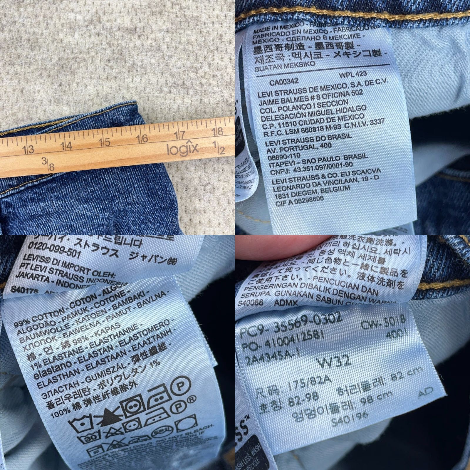 Levi's Levis 569 Shorts Men 32 Relaxed Denim Medium Wash Blue 5-Pocket Zip Belt Loops Casual Heritage 90s Theme Mens Size US 32 / EU 48 - 8 Thumbnail
