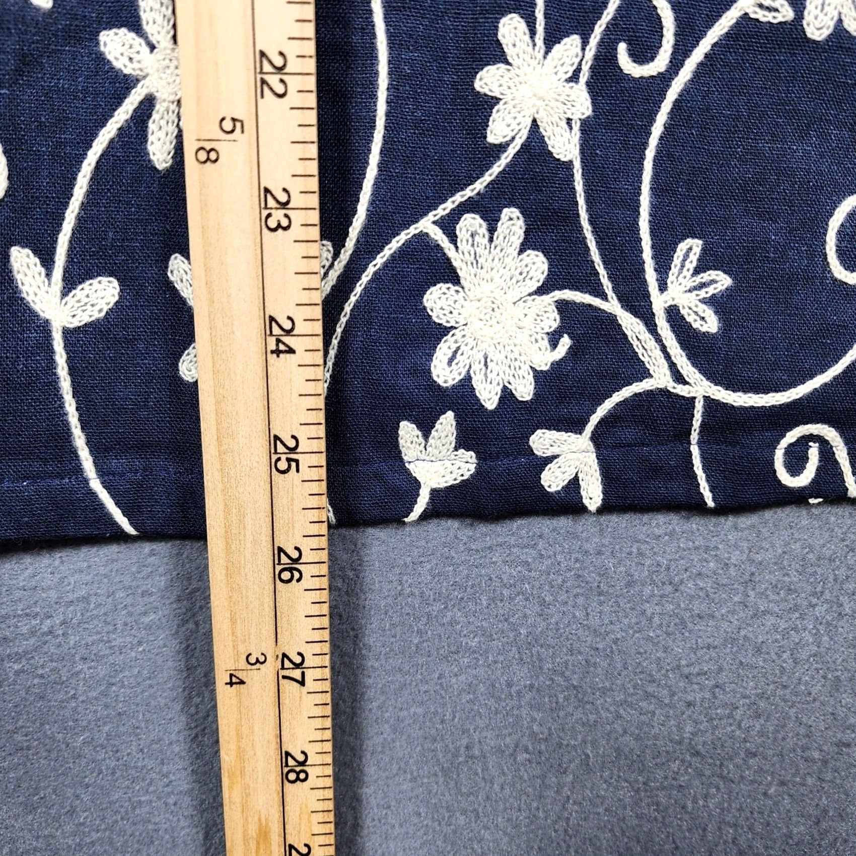 Vintage VINTAGE Handmade Skirt Plus Size 4XL Blue Embroidered Floral Mini Festival Size 40" / US 18 - 5 Thumbnail