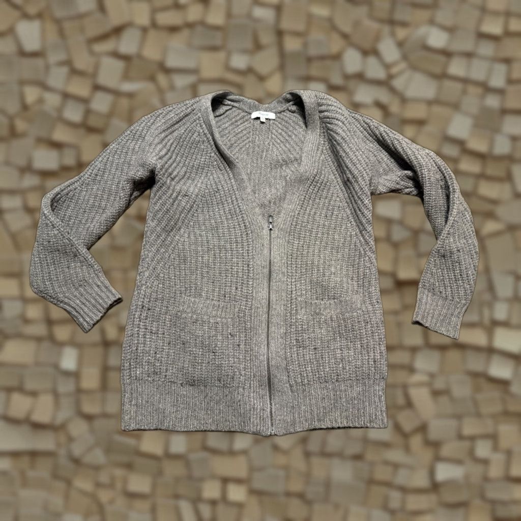 Madewell Madewell Sweater Cardigan, Women's XS, Brown, Full Zip, 100% Merino Wool, Wool, Knit, Solid, Regular, Fall Spring Winter, Women, Size XS Size XS / US 0-2 / IT 36-38 - 1 Thumbnail