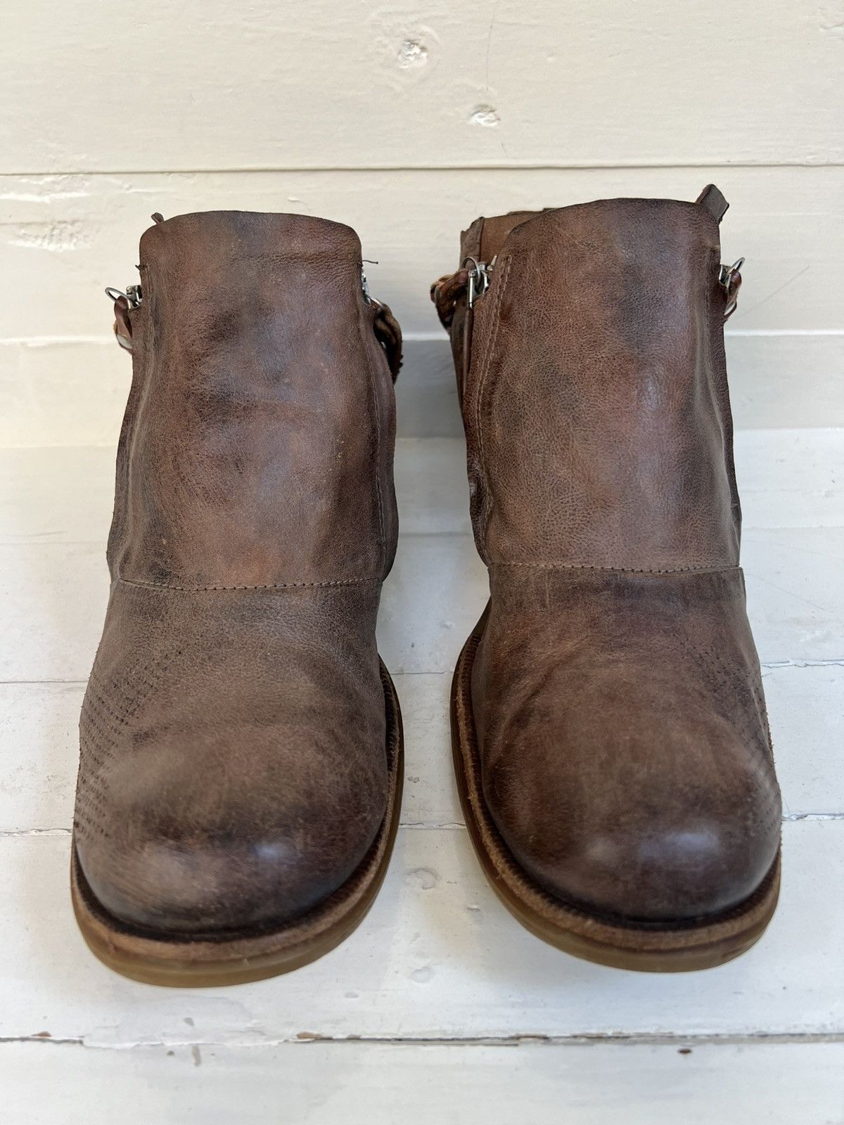 A.S.98 Airstep AS. 98 Women’s Leather Low Ankle Biker Moto Boots Size US 10 / IT 40 - 2 Thumbnail