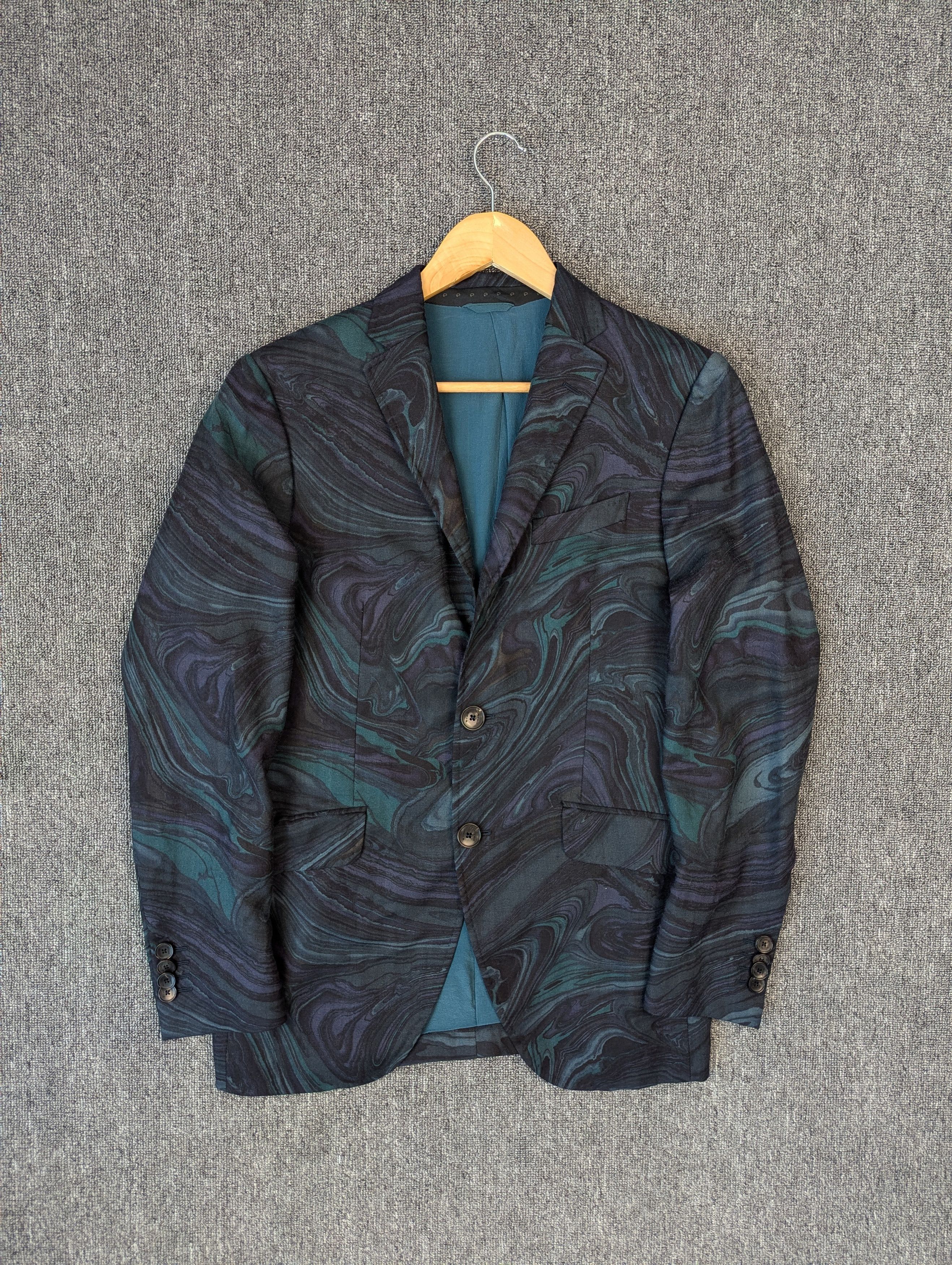 Etro ETRO Marble Pattern SUPER LEGGERA Emerald Green 46 Suit Size US S / EU 44-46 / 1 - 1 Thumbnail