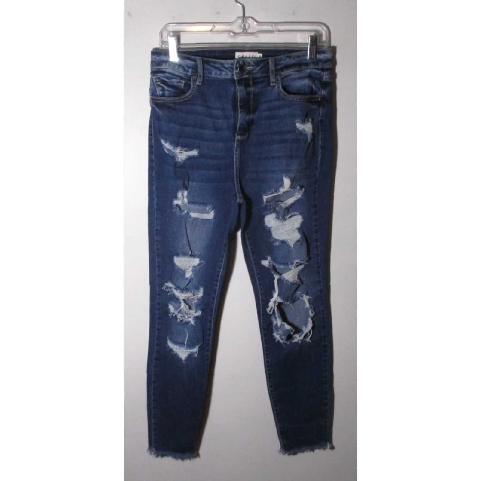Denime VINTAGE CELLO Blue Distressed Denim Jeans 9 NWOT Size 26" / US 2 / IT 38 - 2 Thumbnail