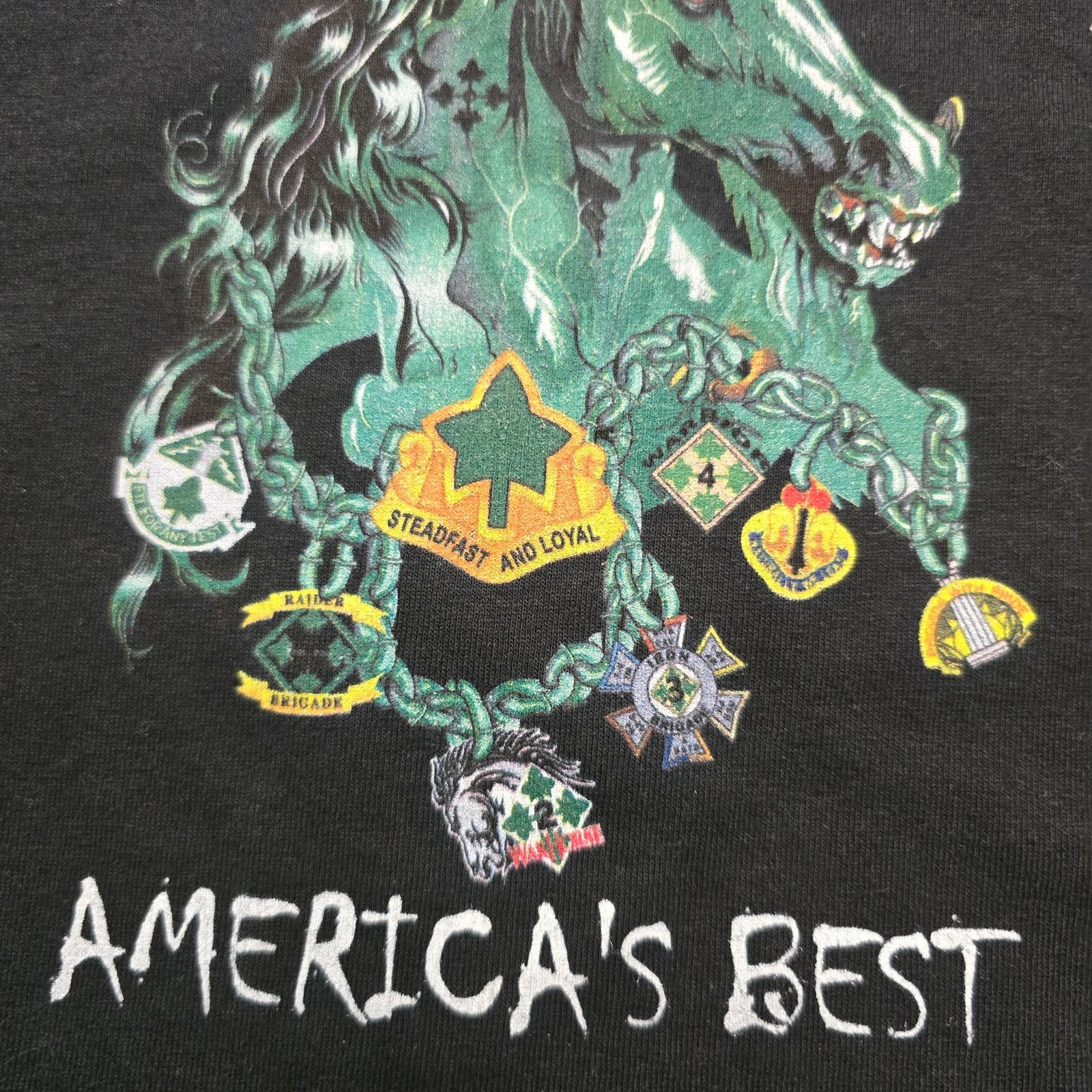 Gildan US Army Ironhorse Strong 1st Cavalry L Black Military Tee Size US L / EU 52-54 / 3 - 3 Thumbnail