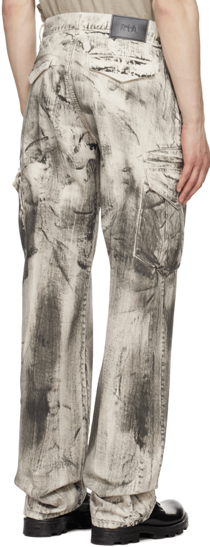 Rta Off-White & Gray Theo Cargo Pants Size US 33 - 3 Thumbnail