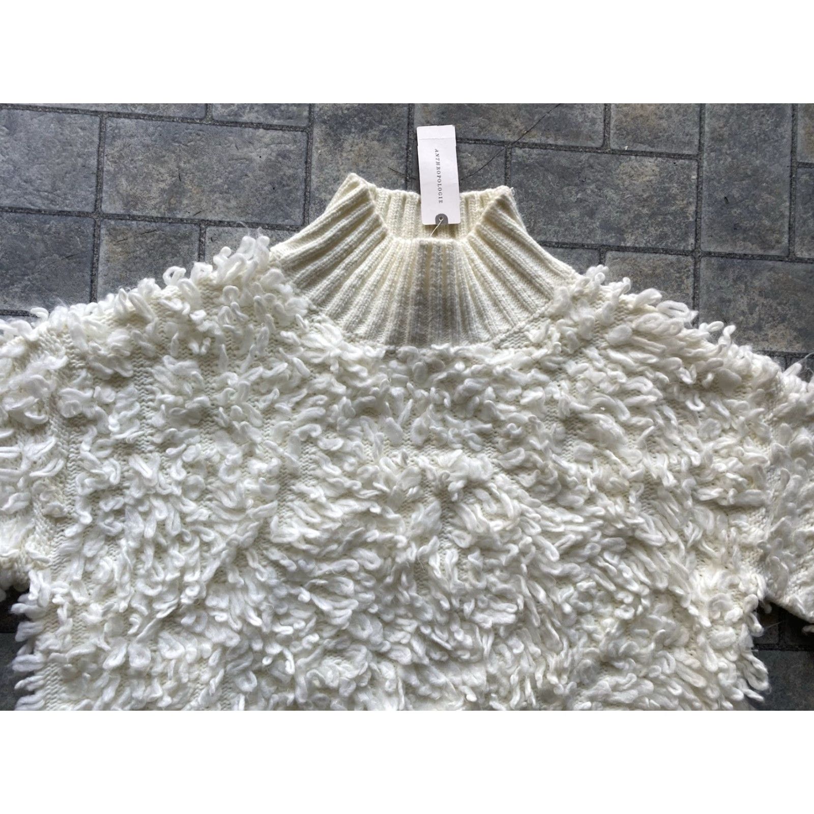 Anthropologie NWT New Anthropologie Maeve XXS White Ivory Pullover Sweater Fringe Top Women Size XXS / US 00 / IT 34 - 4 Thumbnail