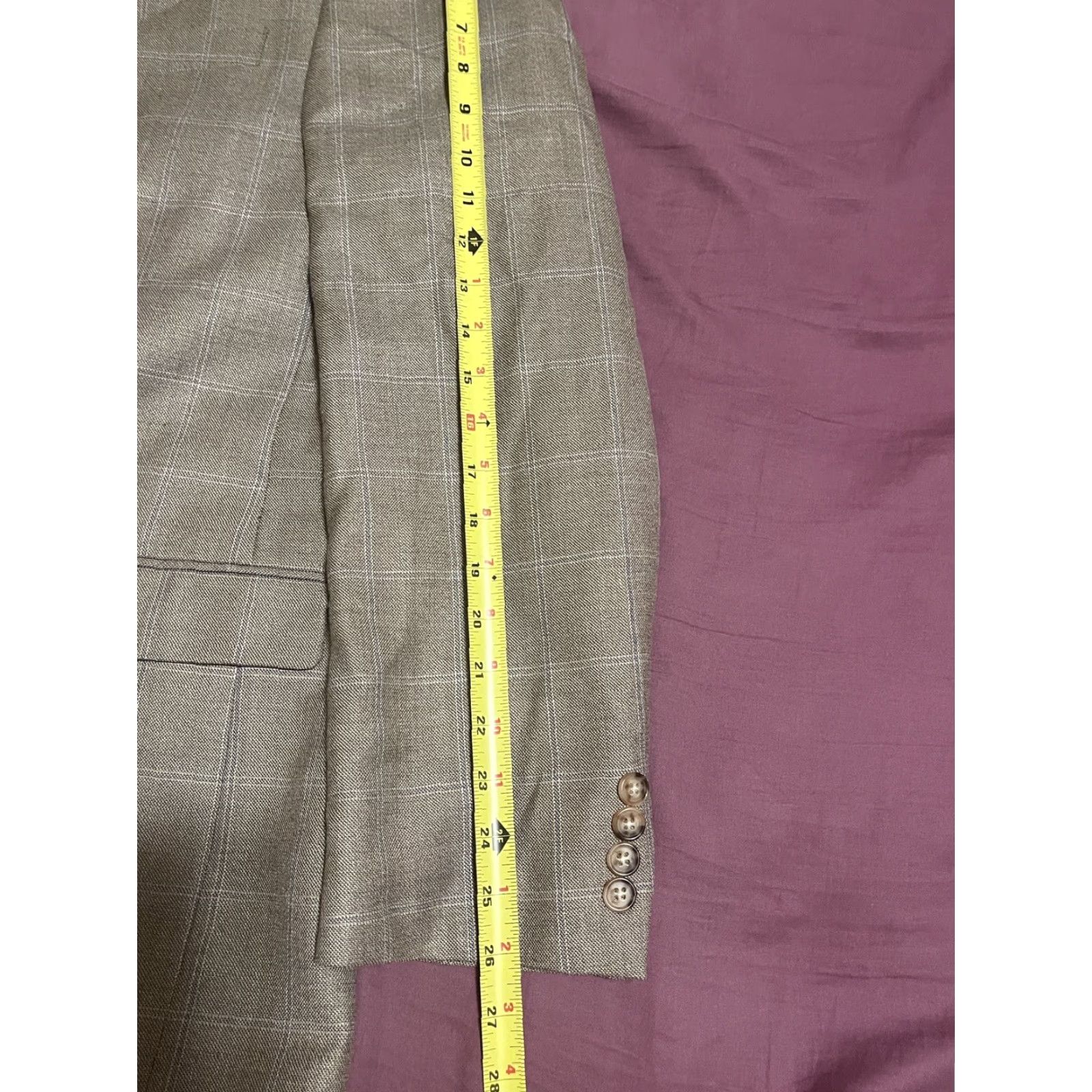 Ralph Lauren Lauren Ralph Lauren Sport Coat Blazer Mens 46L Two-Button Check Wool Silk Jacket MuliColor Notch Lapel Long Size 46R - 2 Thumbnail