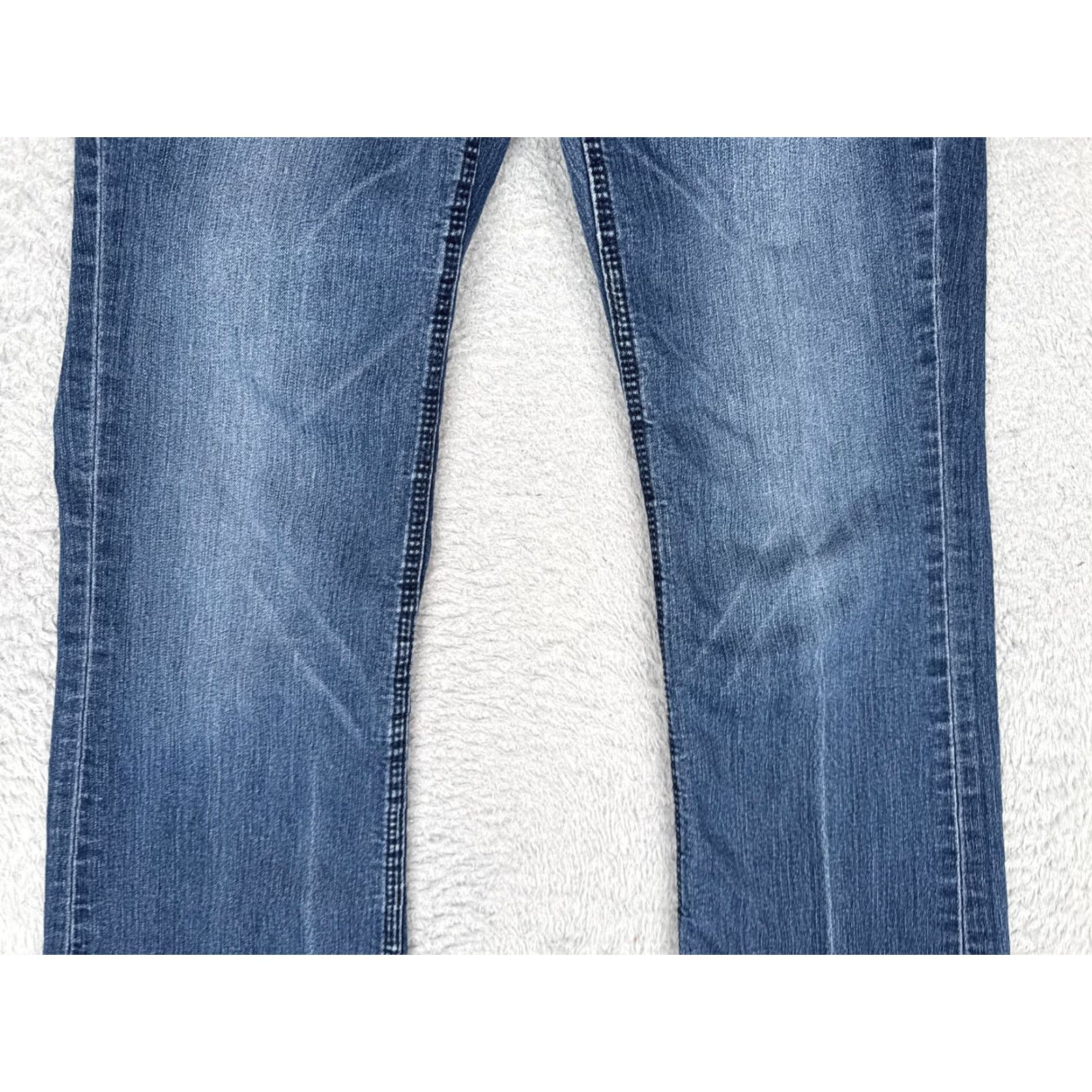 Vintage NY & C Jeans Womens 4 Bootcut Denim Blue Medium Wash 26x31 Stretch Curvy 5-Pocket Zipper Button Logo Embroidered Vintage No Size 27" / US 4 / IT 40 - 3 Thumbnail