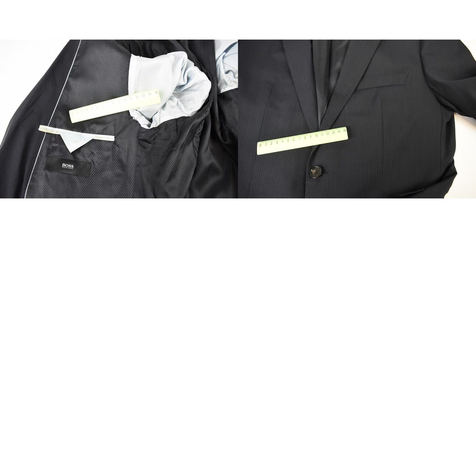 Hugo Boss HUGO BOSS The Rider Black Label Blazer Men's US 40 Virgin Wool Pinstriped Blue Size 40R - 8 Thumbnail