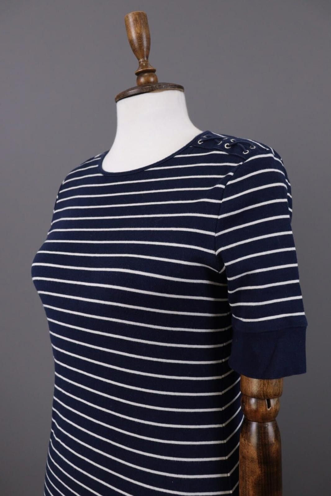 Lauren Ralph Lauren Lauren Ralph Lauren Blue Stripe Sweater Midi Dress Size S Size S / US 4 / IT 40 - 5 Thumbnail