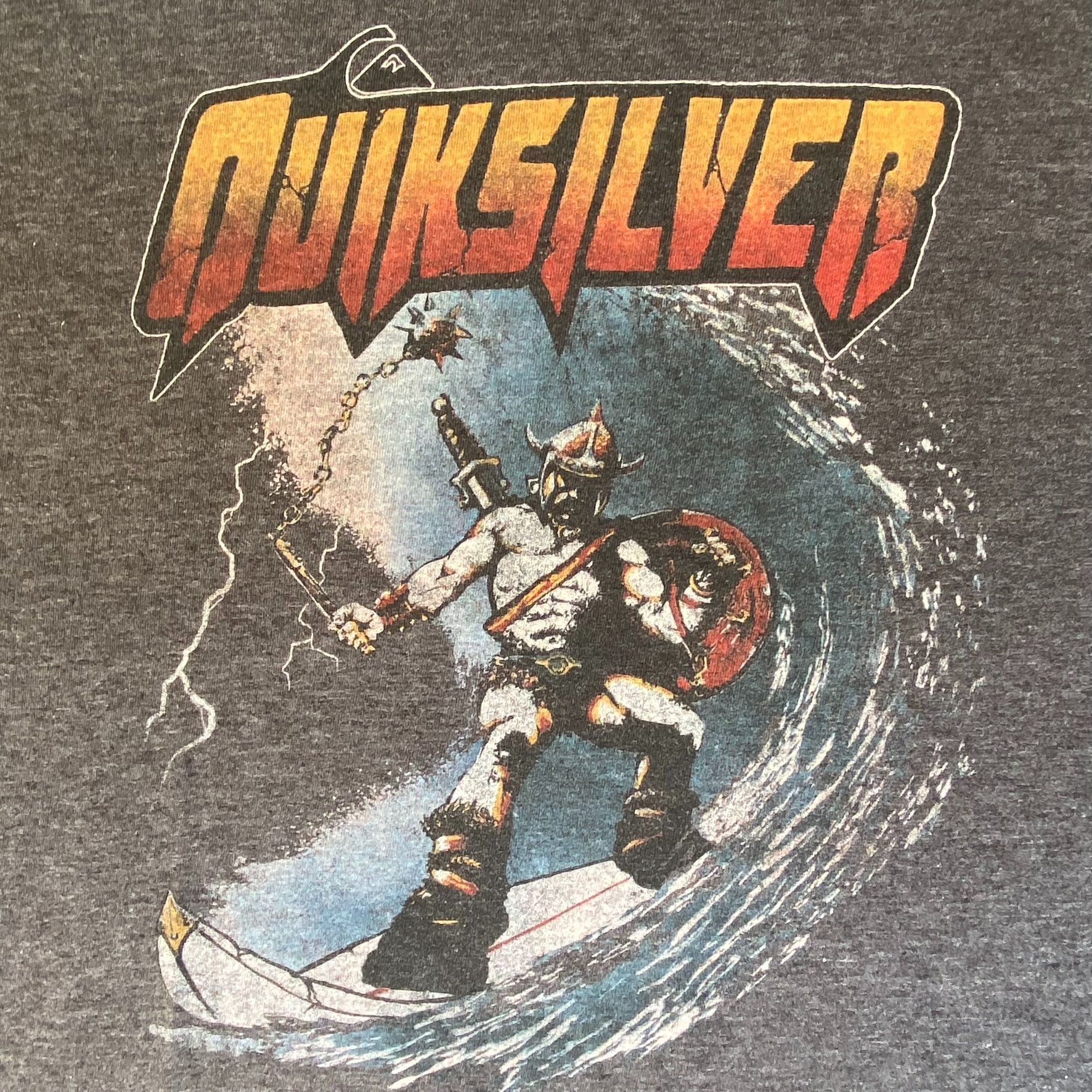 Quiksilver Vintage Y2K Quikilver Surfing Shirt Knight Warrior Punk Tee Size US L / EU 52-54 / 3 - 3 Thumbnail