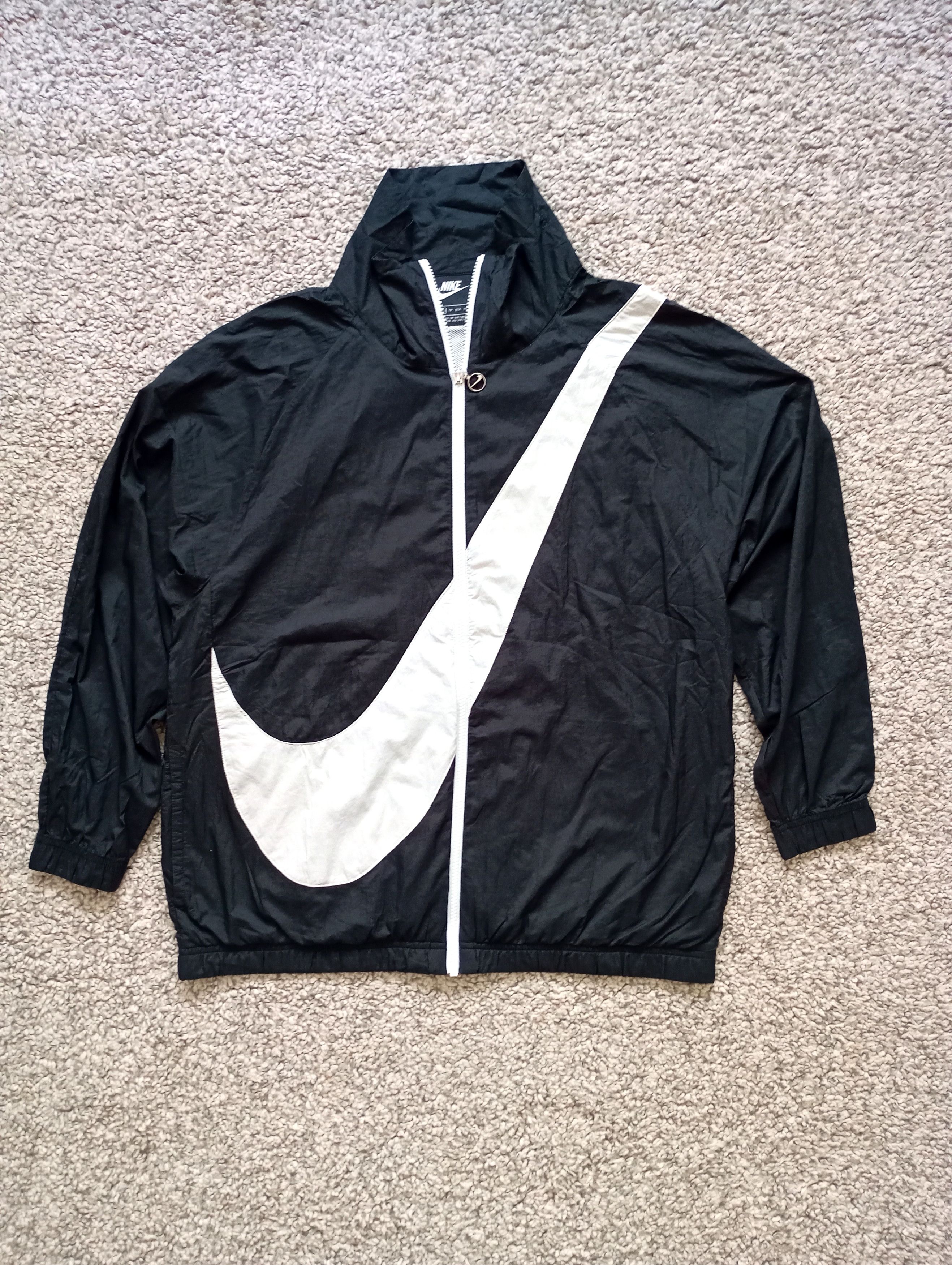 Nike × Vintage Vintage Nike Track Jacket Big Logo Swoosh Y2K Drill 90s Size US XS / EU 42 / 0 - 1 Thumbnail