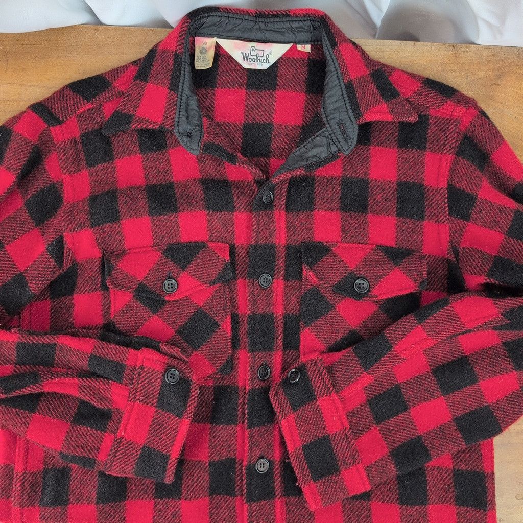Vintage × Woolrich Woolen Mills Vintage Woolrich Heavy Wool Red & Black Check Shirt Size US S / EU 44-46 / 1 - 3 Thumbnail