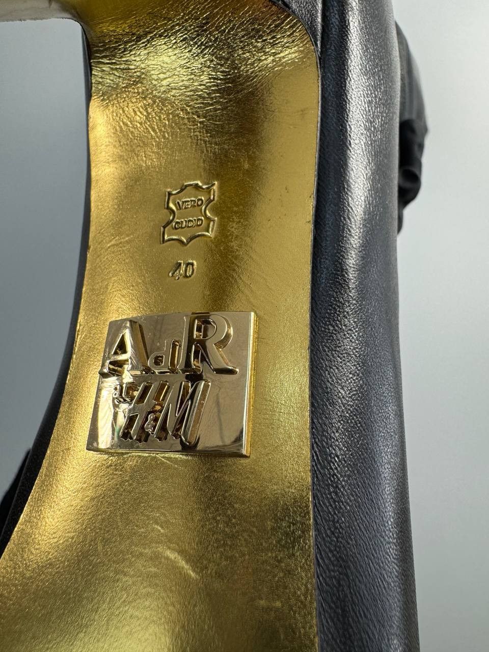 H&M A.R. H&M Black Leather Over Knee Thigh High Boots Gold EU40 Size US 9 / IT 39 - 11 Thumbnail