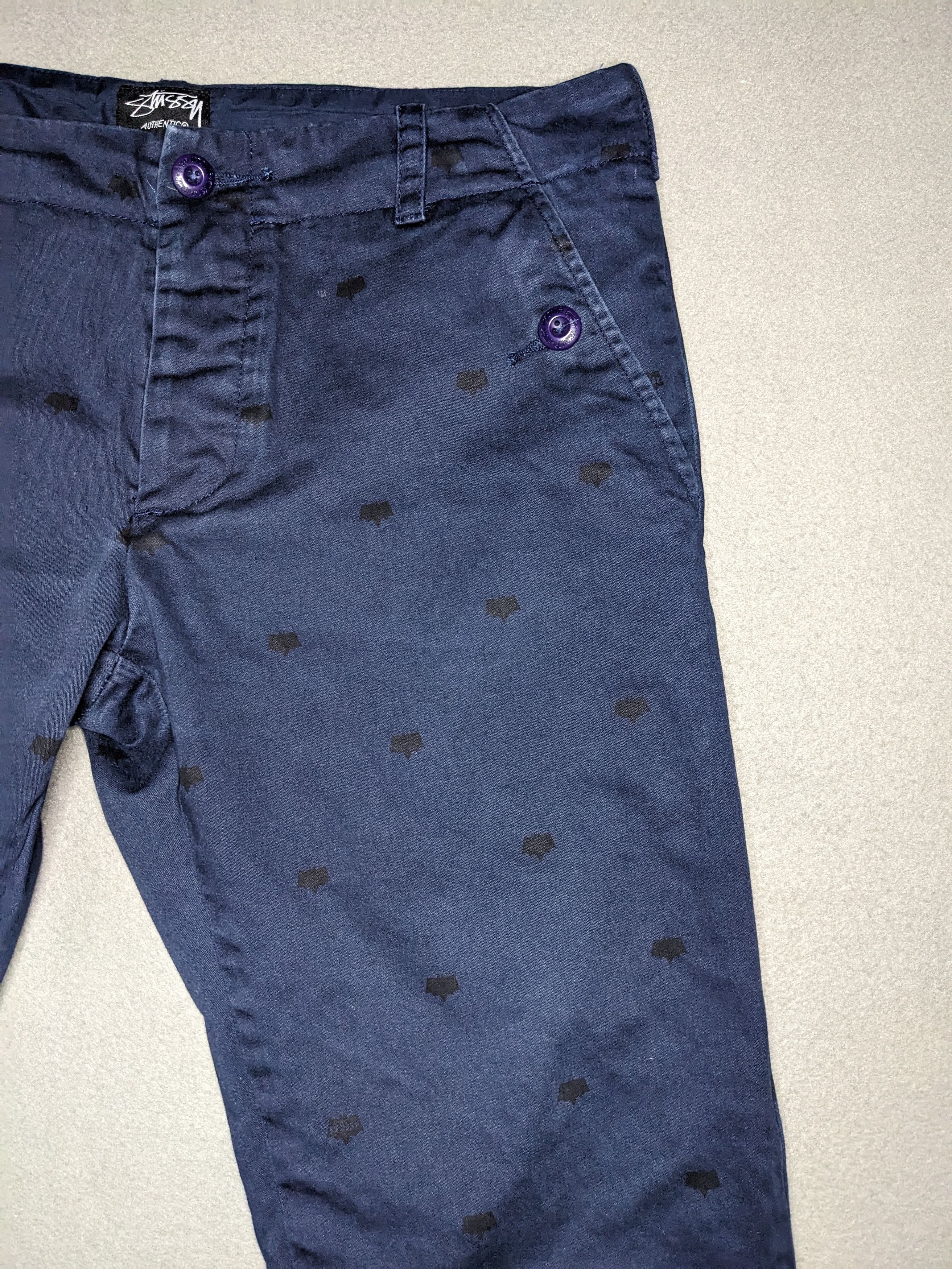 Stussy Stussy Crown Logo Work Pants 32x31 Straight Chino Navy Blue Size US 32 / EU 48 - 3 Thumbnail