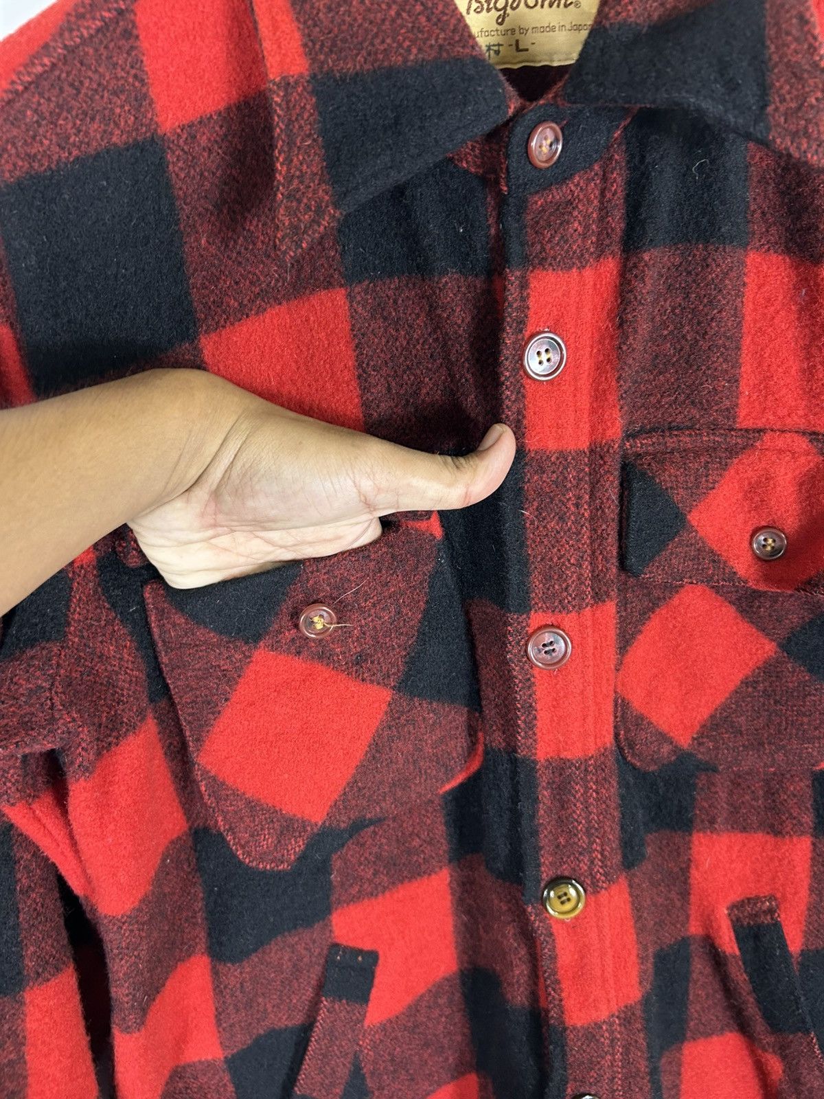 Big John ⚡️Vintage 70’s Big John Wool Flannel Button Chore Shirt Jcket Size US M / EU 48-50 / 2 - 8 Thumbnail