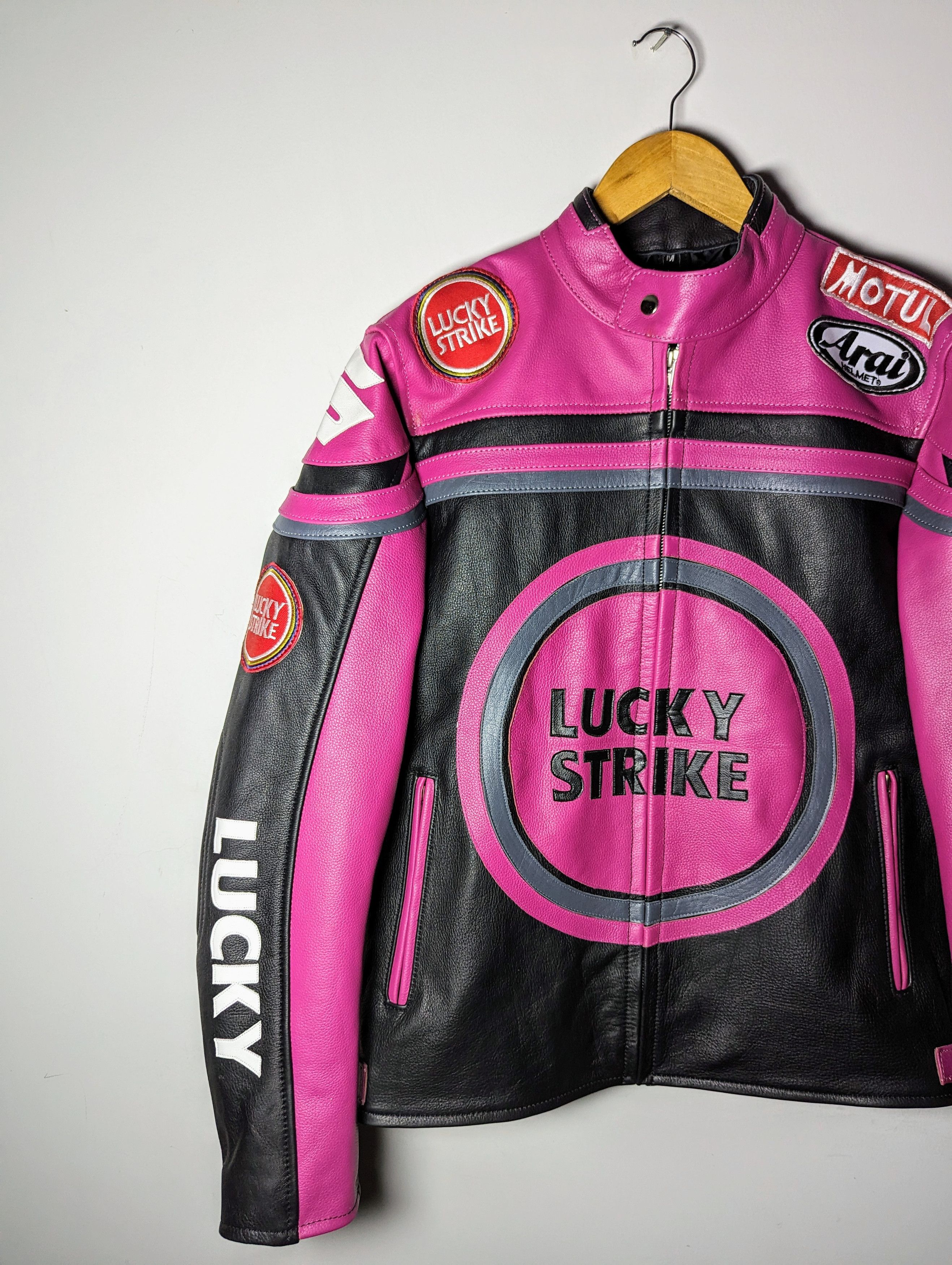 Vintage 🔥 LUCKY STRIKE 💸 VINTAGE 90s LEATHER JACKET STREETWEAR Size S / US 4 / IT 40 - 3 Thumbnail