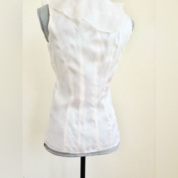 Rock & Republic NEW $945 Rock & Republic Tailor Made Runway White Silk Ruffl Size S / US 4 / IT 40 - 12 Thumbnail