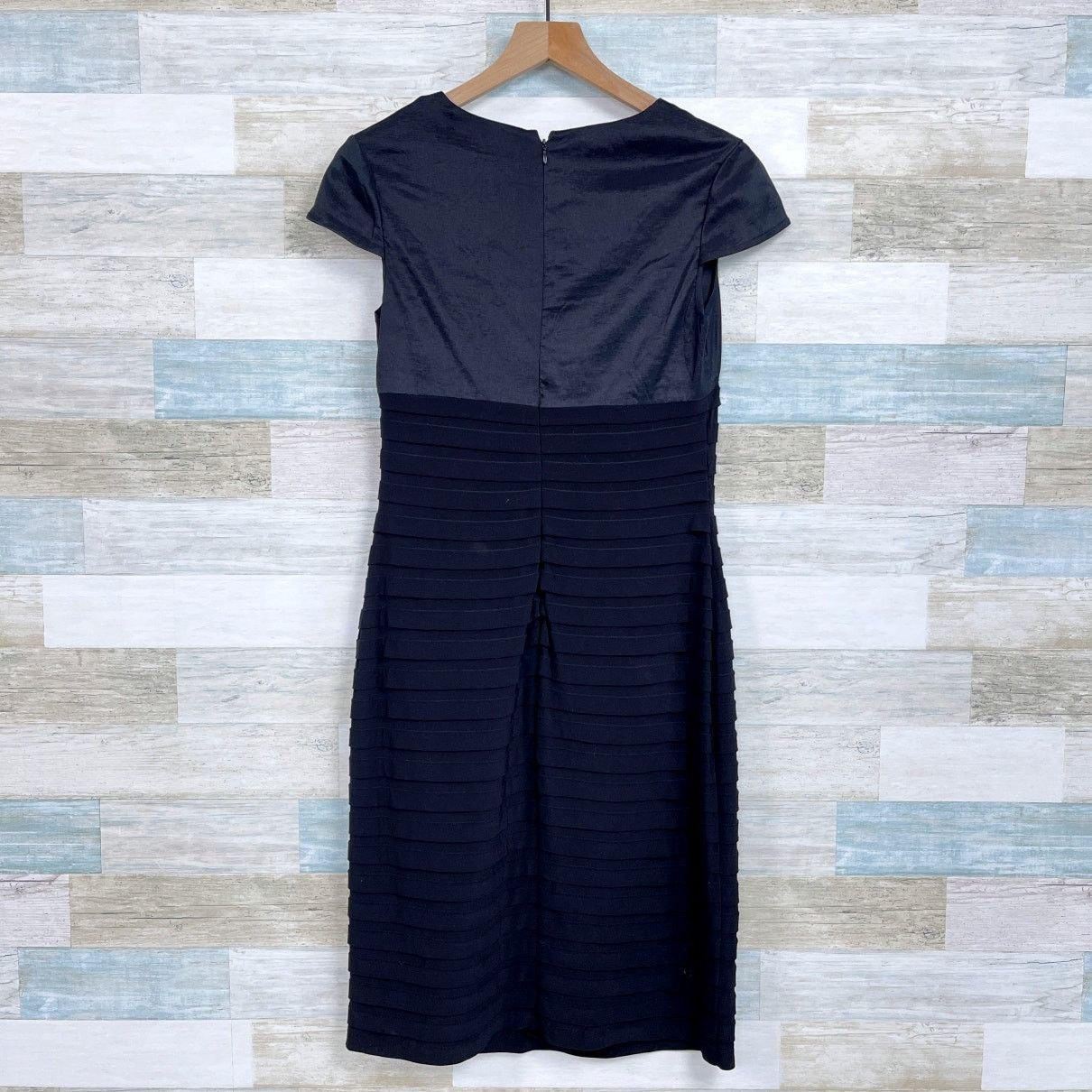 Adrianna Papell Adrianna Papell Shutter Sheath Dress Black Evening Womens 8 Size M / US 6-8 / IT 42-44 - 3 Thumbnail