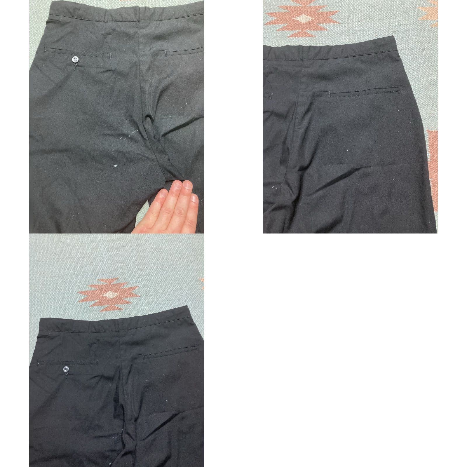 Vintage VINTAGE Lightweight Shorts 70s Polyester Cotton Black Paint Stained Distressed 27 Men Size US 27 - 8 Thumbnail