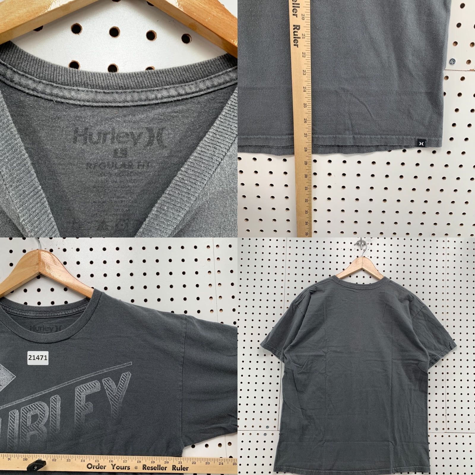 Hurley Hurley Shirt Adult Large Short Sleeve Faded Black Gray 21x28 Size US L / EU 52-54 / 3 - 8 Thumbnail