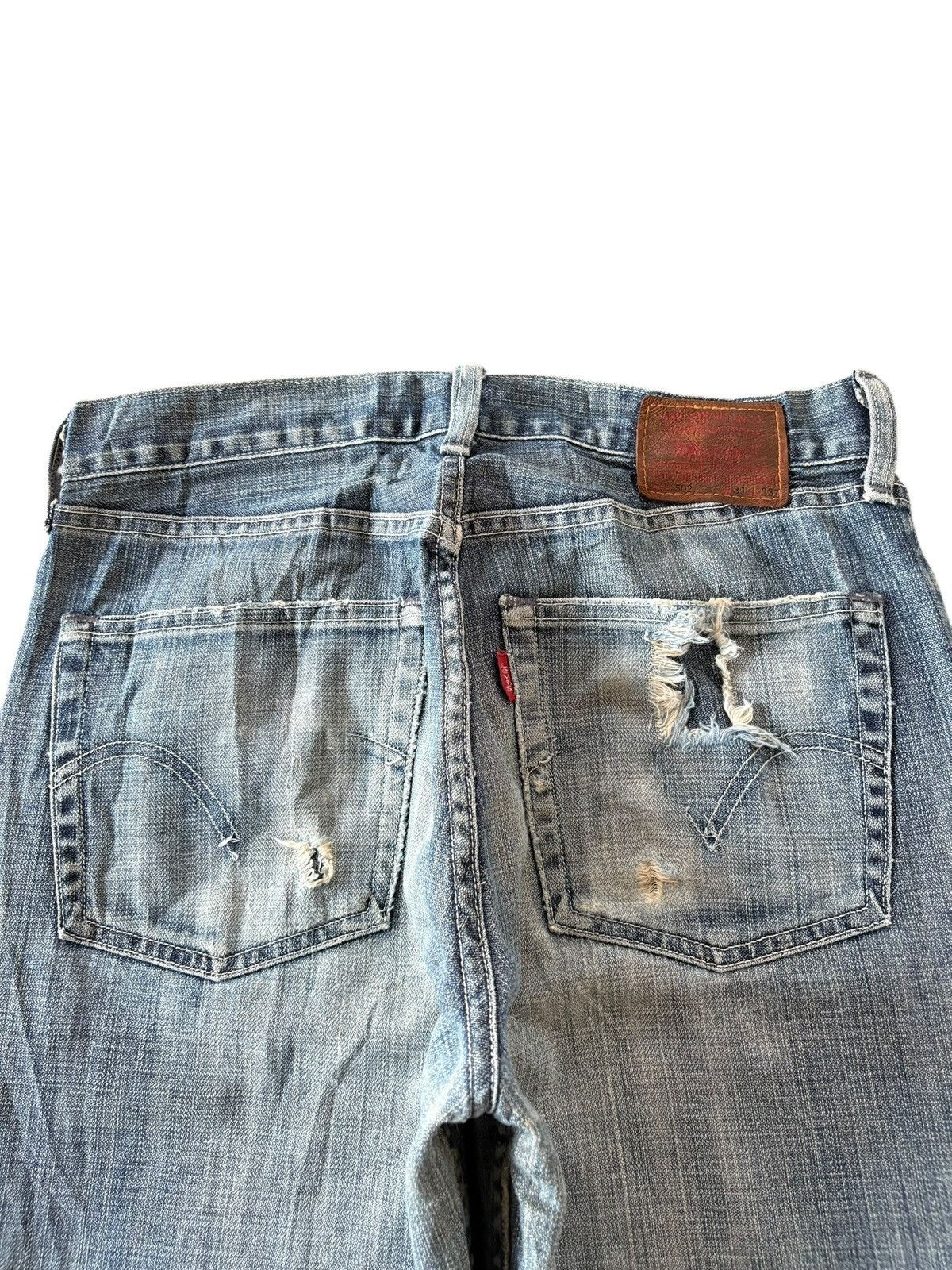 Levi's Vintage 90s Levis 502 Mud Wash Distress Baggy Jeans Size US 30 / EU 46 - 4 Thumbnail