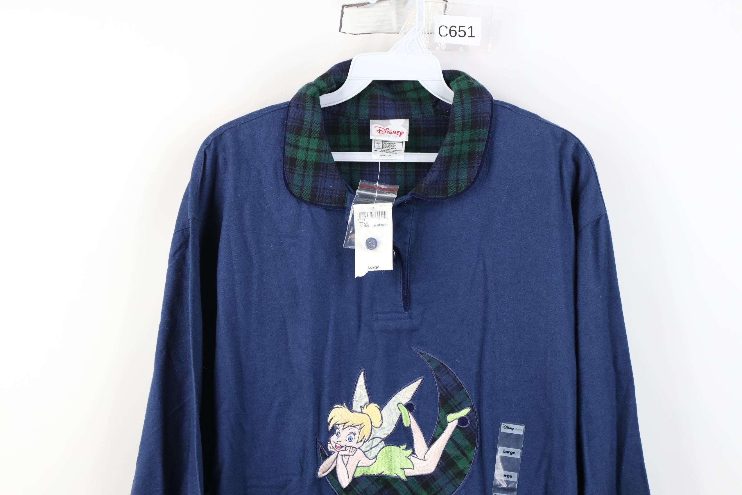Disney Deadstock Vintage 90s Disney Peter Pan Flannel Night Shirt Size L / US 10 / IT 46 - 2 Thumbnail