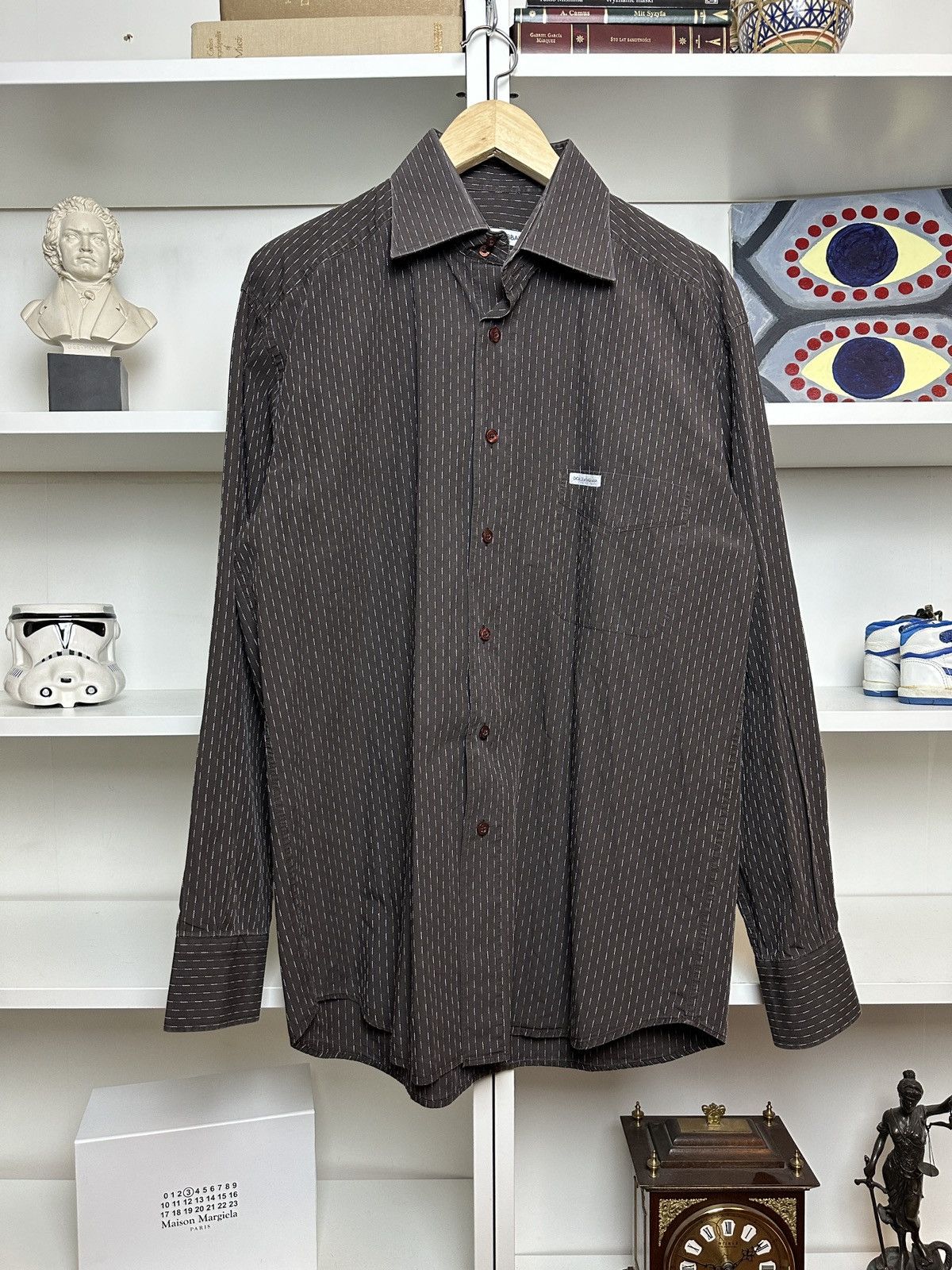 Dolce & Gabbana Dolce & Gabbana brown button up shirt Size US L / EU 52-54 / 3 - 2 Thumbnail