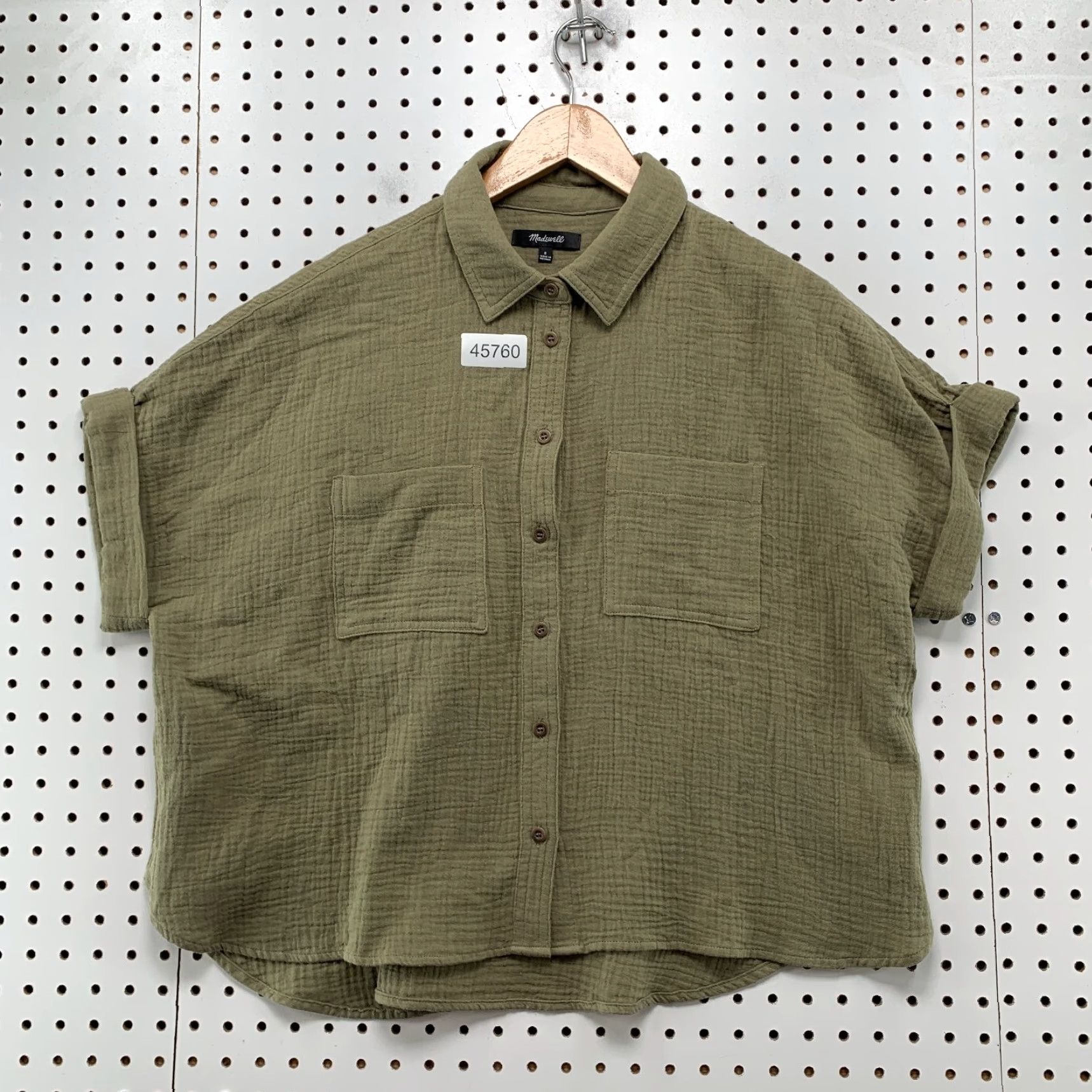 Madewell Madewell Button Top Womens Small Green Lightspun Beachside Shirt Soft Shirt Size S / US 4 / IT 40 - 2 Thumbnail