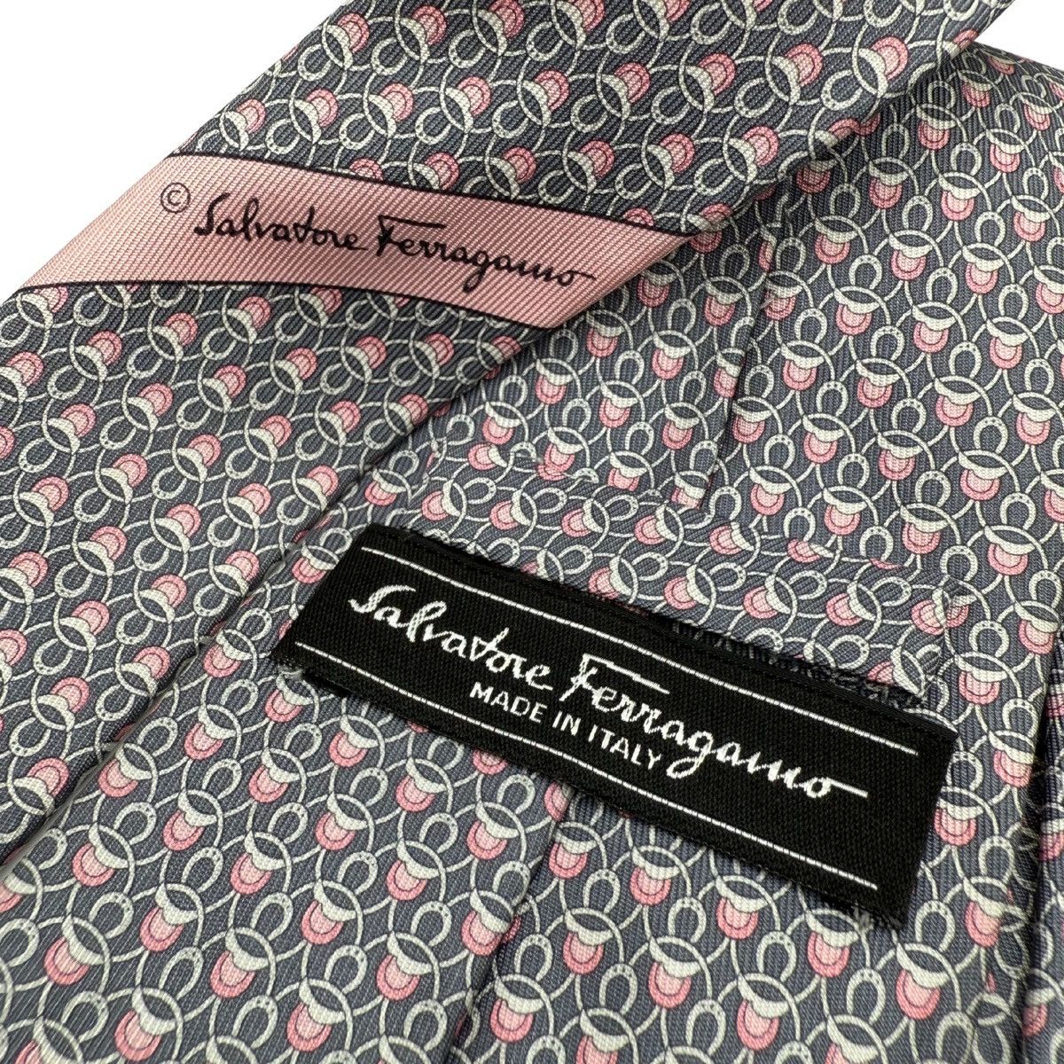 Salvatore Ferragamo Salvatore Ferragamo Silk Tie, Gray, Made in Italy, Like New Size ONE SIZE - 4 Thumbnail