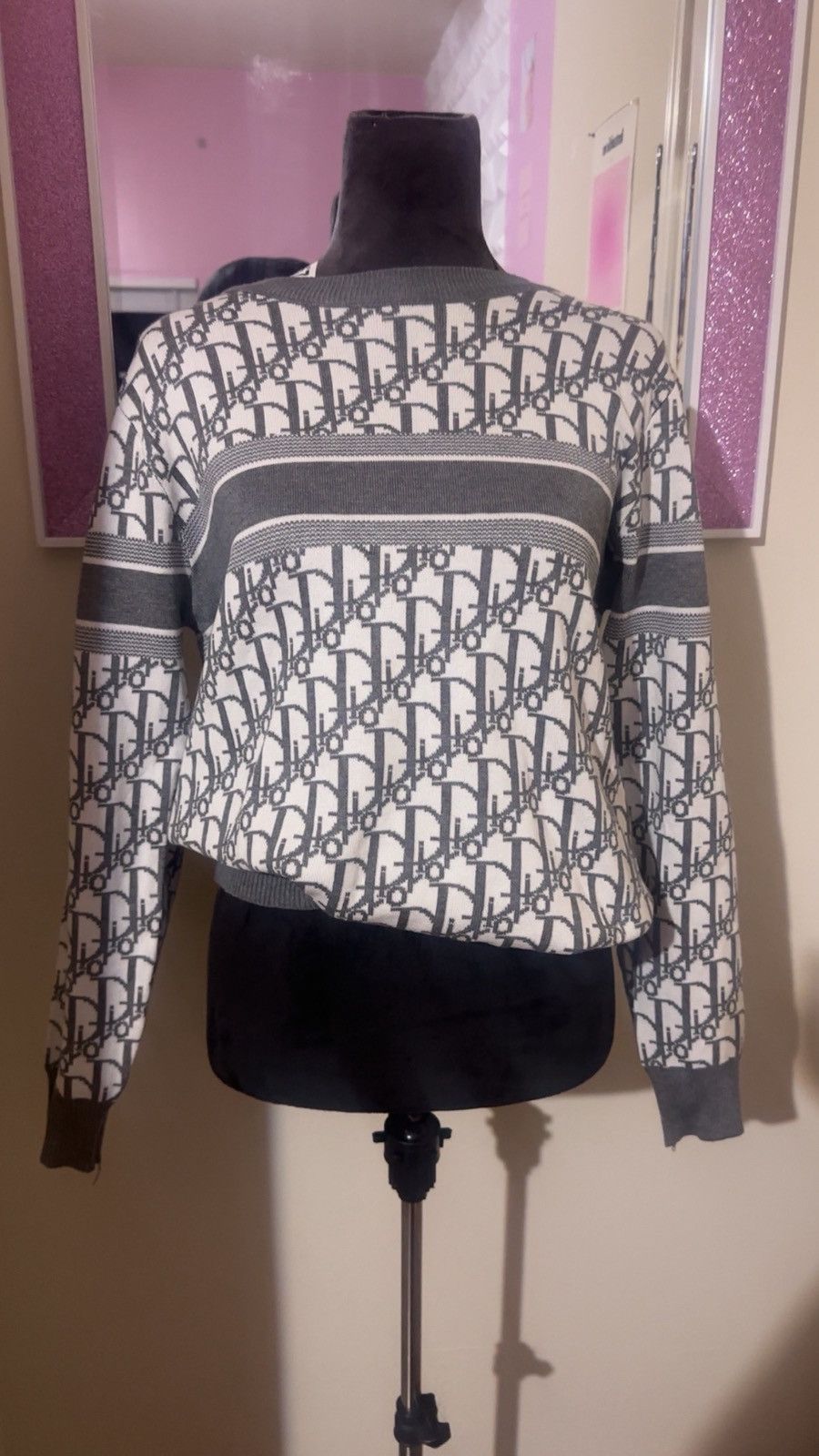 Dior Dior Gray and Dark Gray Sweater Size M / US 6-8 / IT 42-44 - 1 Thumbnail