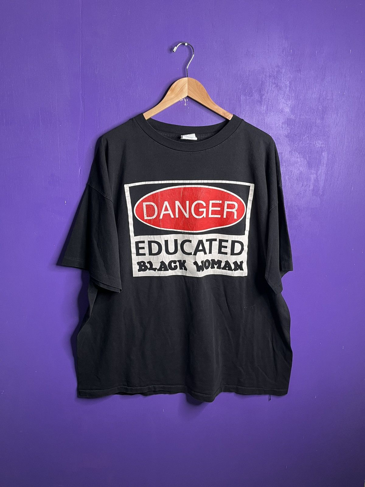 Vintage Vintage 90s DANGER educated black woman tee Size US XXL / EU 58 / 5 - 1 Thumbnail