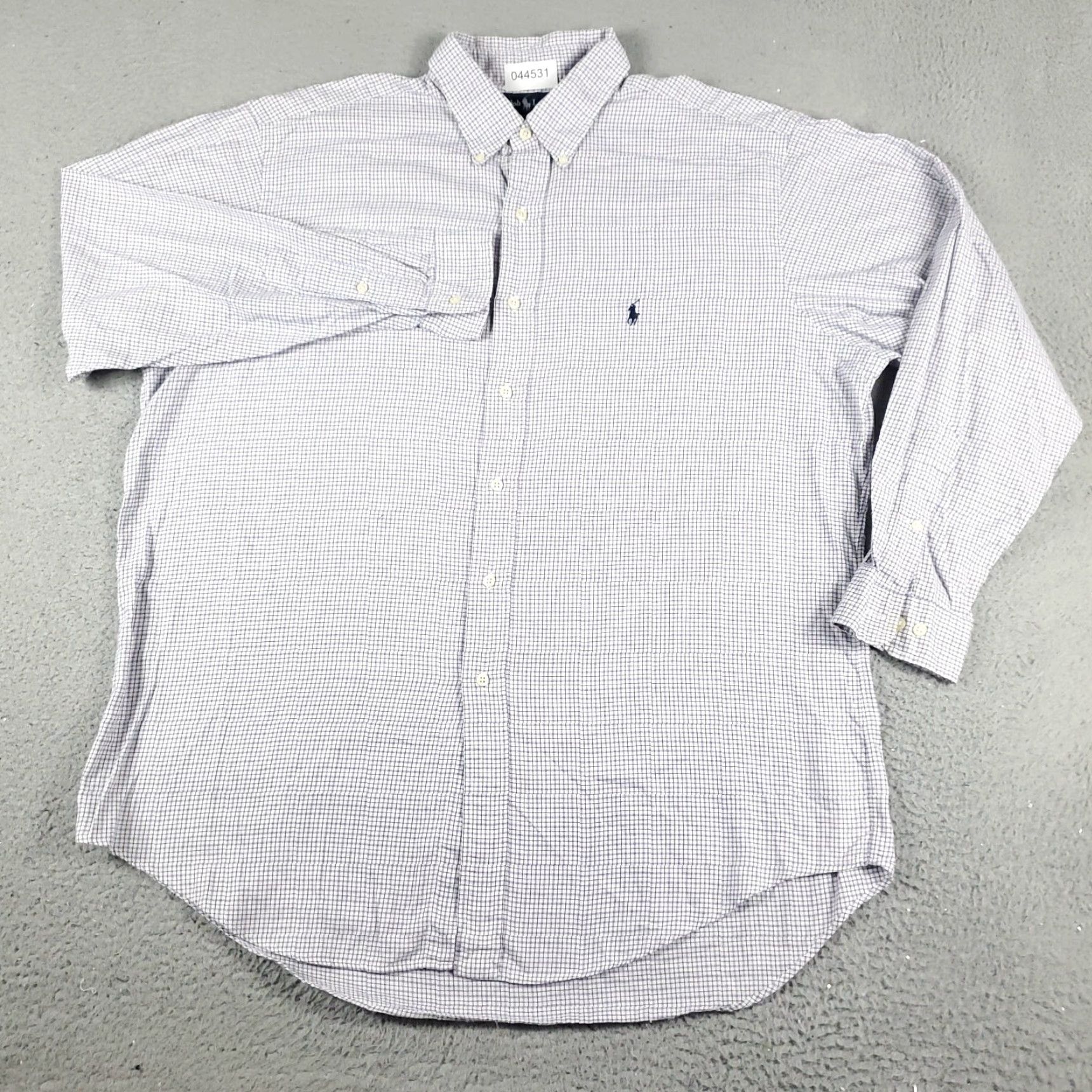 Ralph Lauren Ralph Lauren Shirt Mens Size 17 Purple Check Dress Button-Down Long Sleeve - Wool? Cotton - Business Casual - 17 Neck - Regular Fit Mens Size 46R - 3 Thumbnail