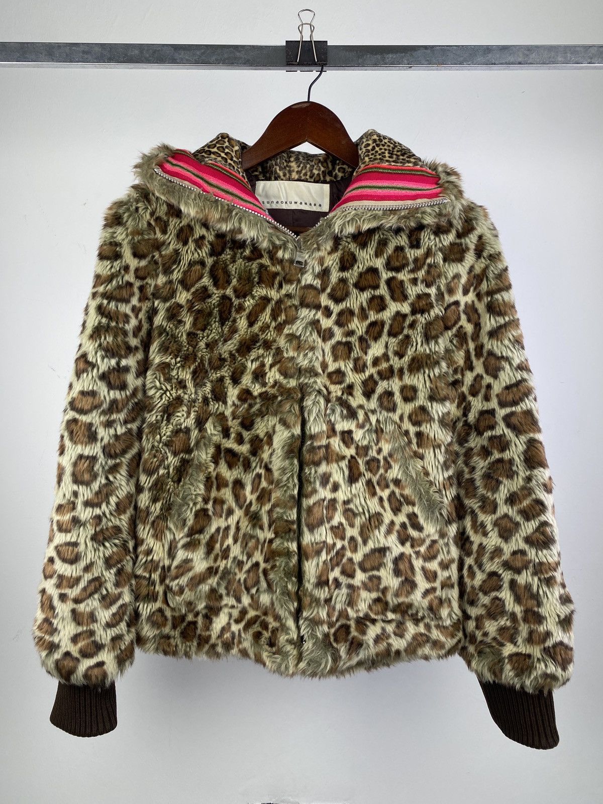 Sunao Kuwahara 2000’s Sunaokuwahara Leopard Print Faux Fur Cropped Jacket Size S / US 4 / IT 40 - 1 Thumbnail