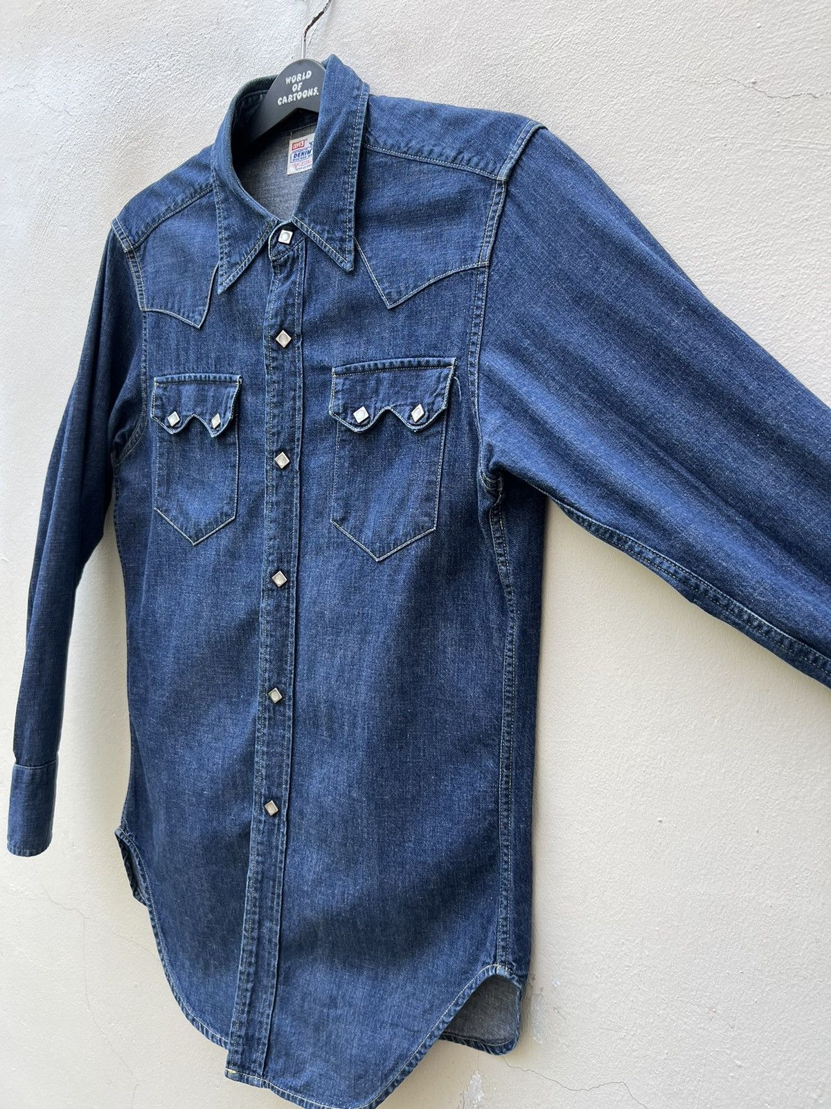 Levi's Vintage Clothing × Vintage Vintage 2000 LVC Levi’s Short Horn Denim Western Shirt Size US M / EU 48-50 / 2 - 13 Thumbnail