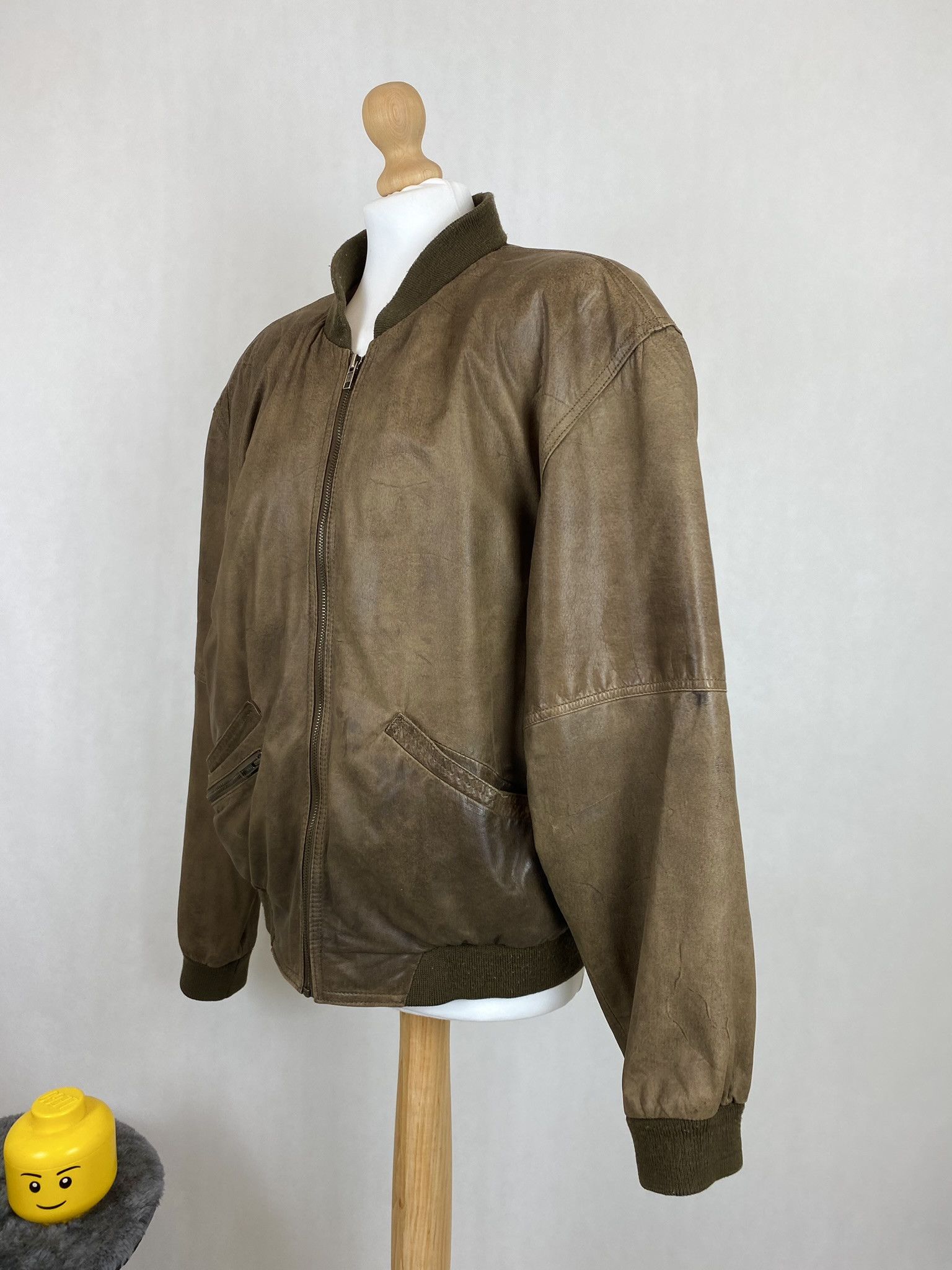 Genuine Leather × Vintage real leather bomber jacket oversize boxy fit rap hip hop Size US L / EU 52-54 / 3 - 5 Thumbnail