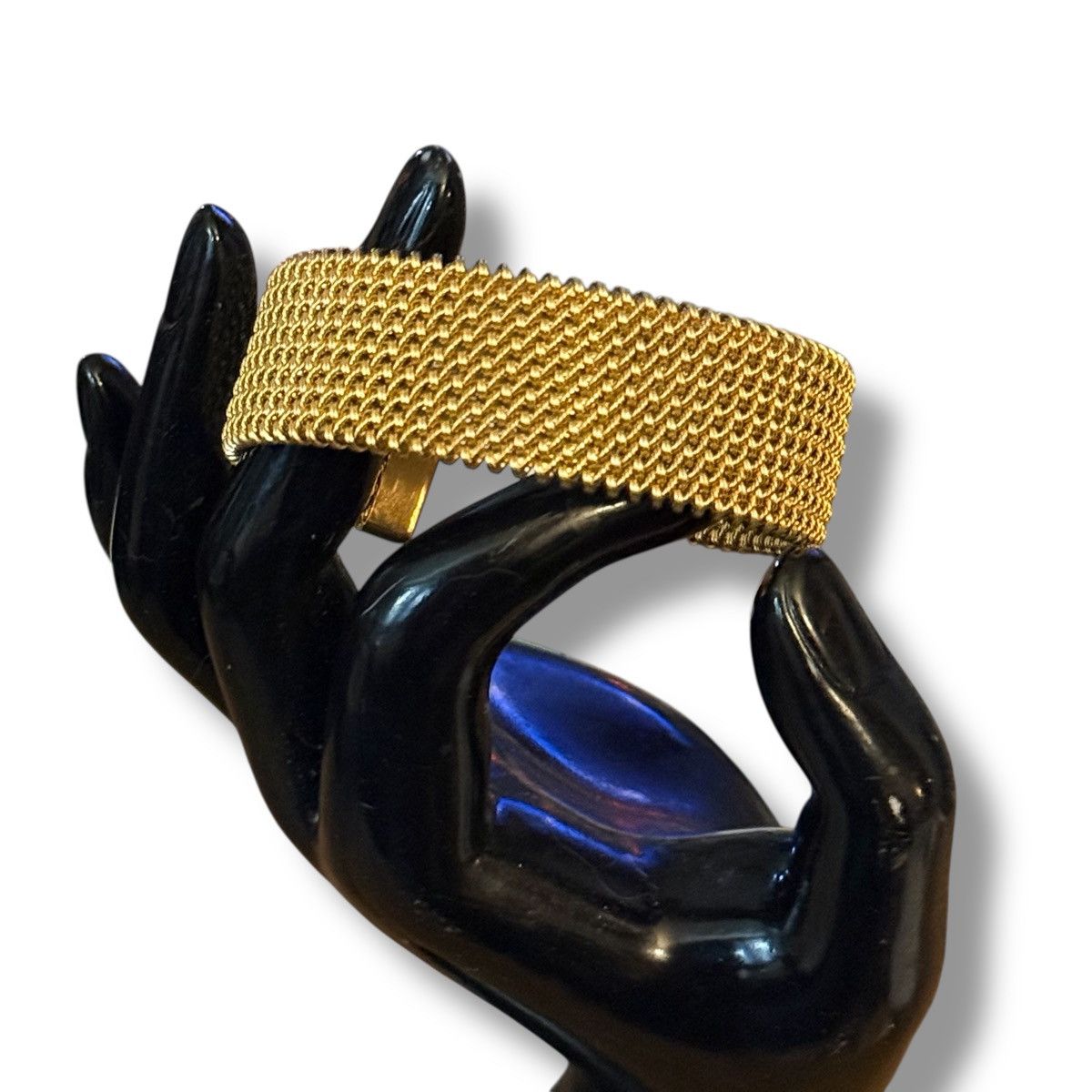 Other Gold tone woven mesh cuff bangle bracelet Size ONE SIZE - 2 Thumbnail