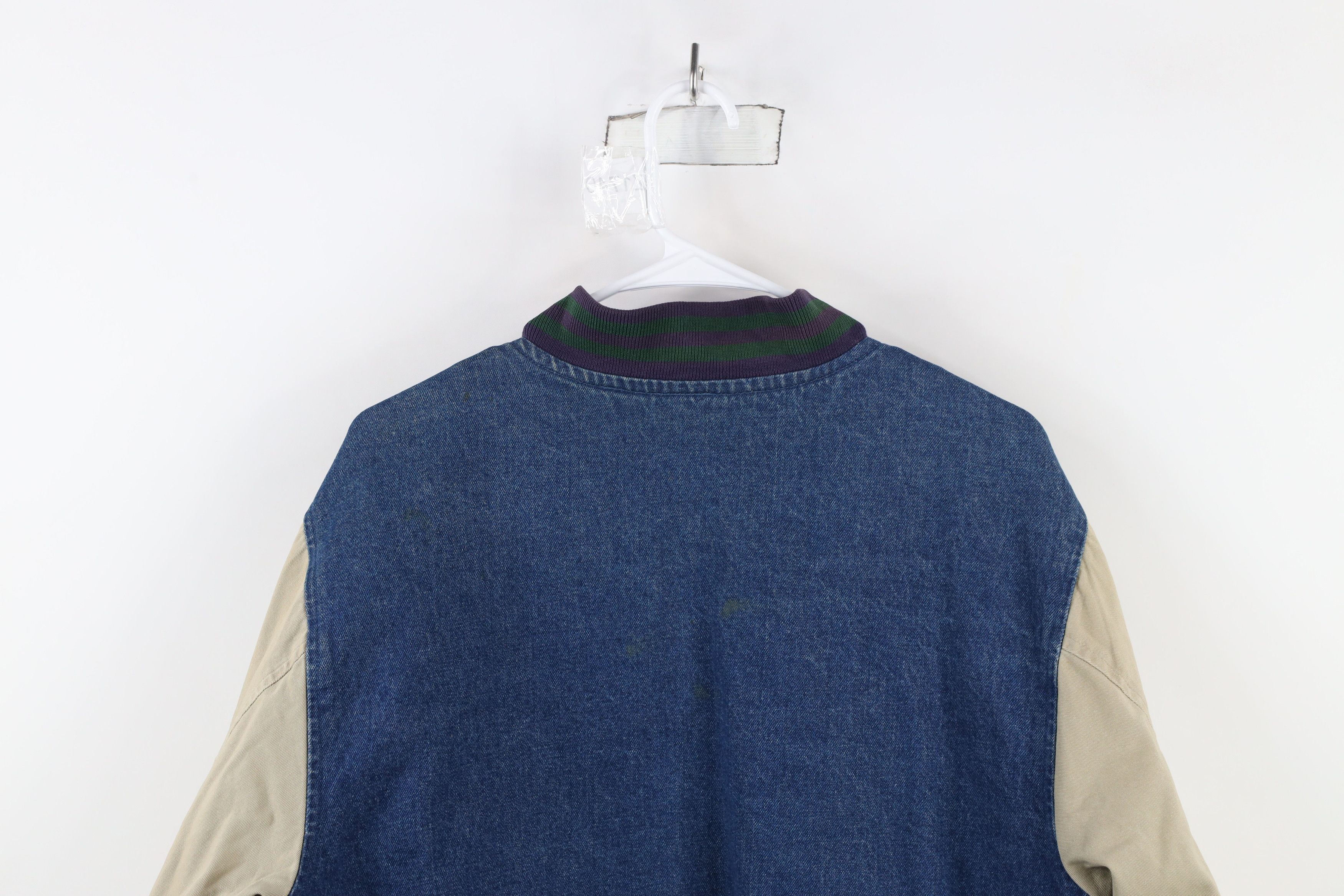 Vintage Vintage 90s Streetwear Lined Denim Jean Varsity Jacket Size US XL / EU 56 / 4 - 13 Thumbnail