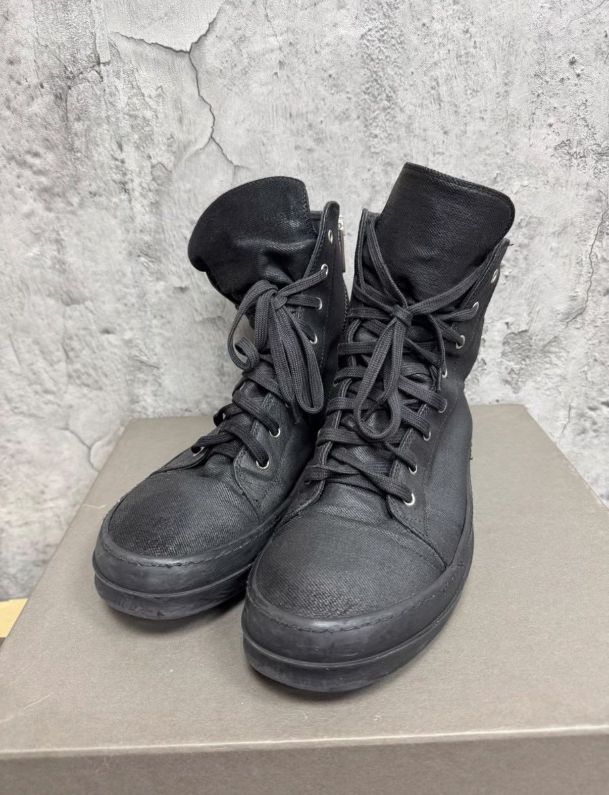 Rick Owens Rick Owens DRKSHDW Waxed Canvas High-Top K37 Size US 9.5 / EU 42-43 - 5 Thumbnail