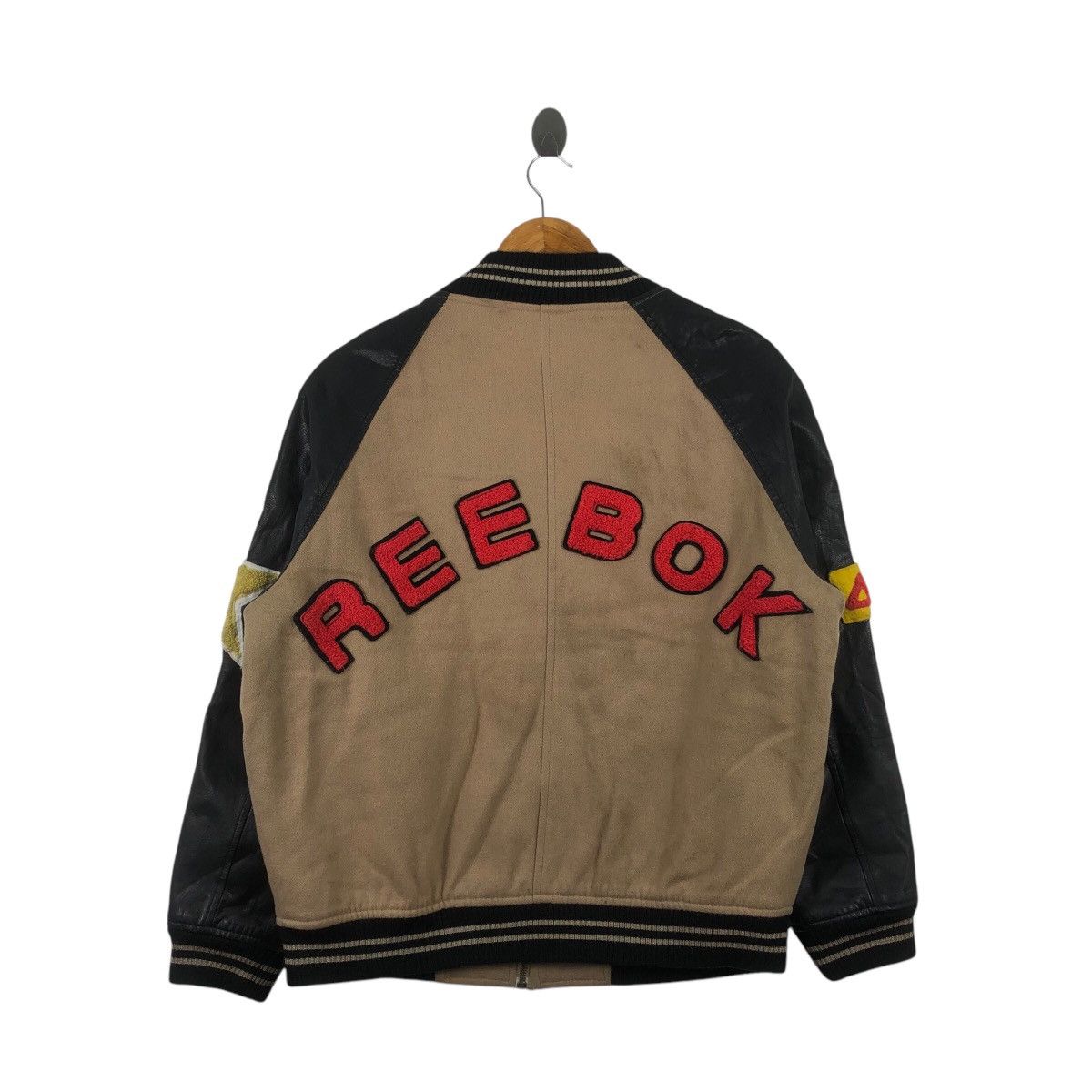 Reebok × Vintage Vintage 90s REEBOK USA Sportswear Varsity Leather Jacket Size US S / EU 44-46 / 1 - 1 Thumbnail