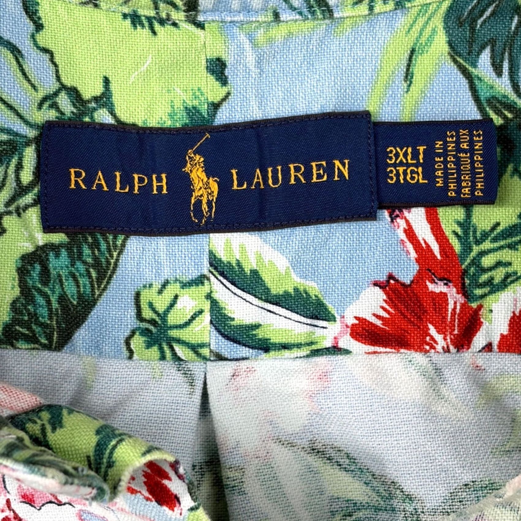 Ralph Lauren Ralph Lauren 3XLT Tropical Floral Button Down Shirt Blue Cotton Big & Tall Casual Size US XXL / EU 58 / 5 - 4 Thumbnail